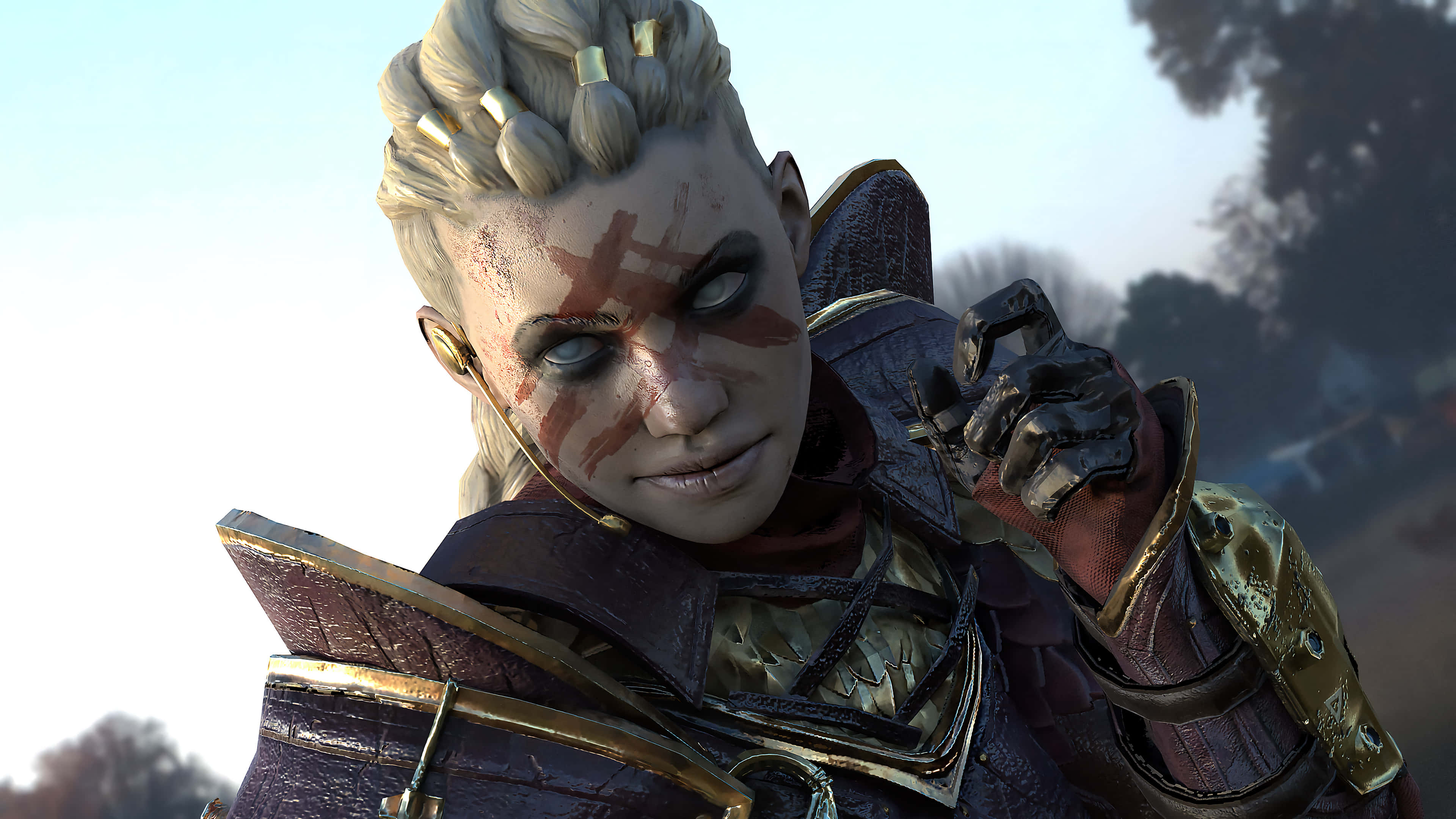Apex Legends Characters, braided blonde hair, red face paint, 4K Desktop Wallpaper