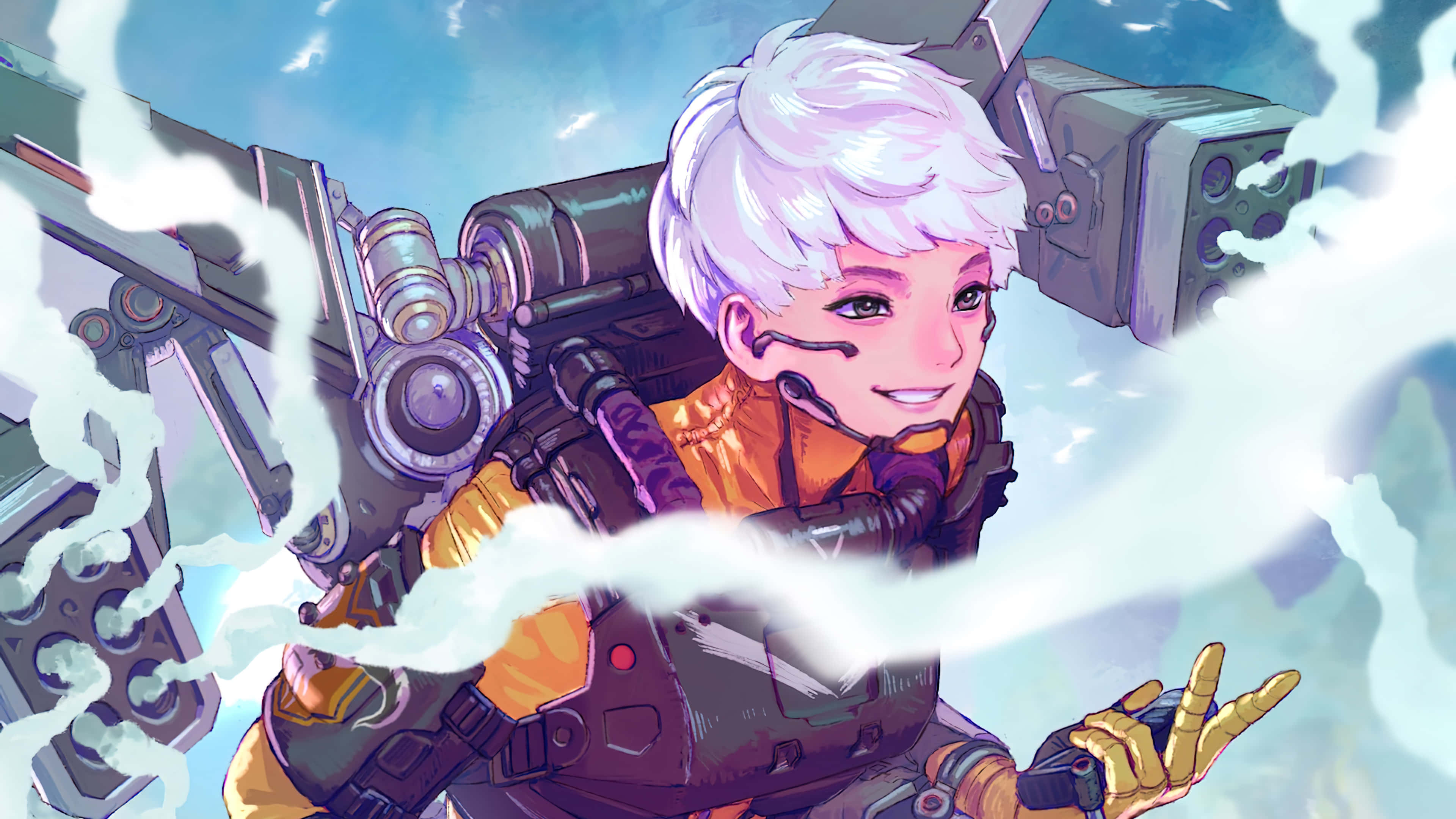 Apex Legends Characters, anime pilot, white hair, 4K Desktop Wallpaper