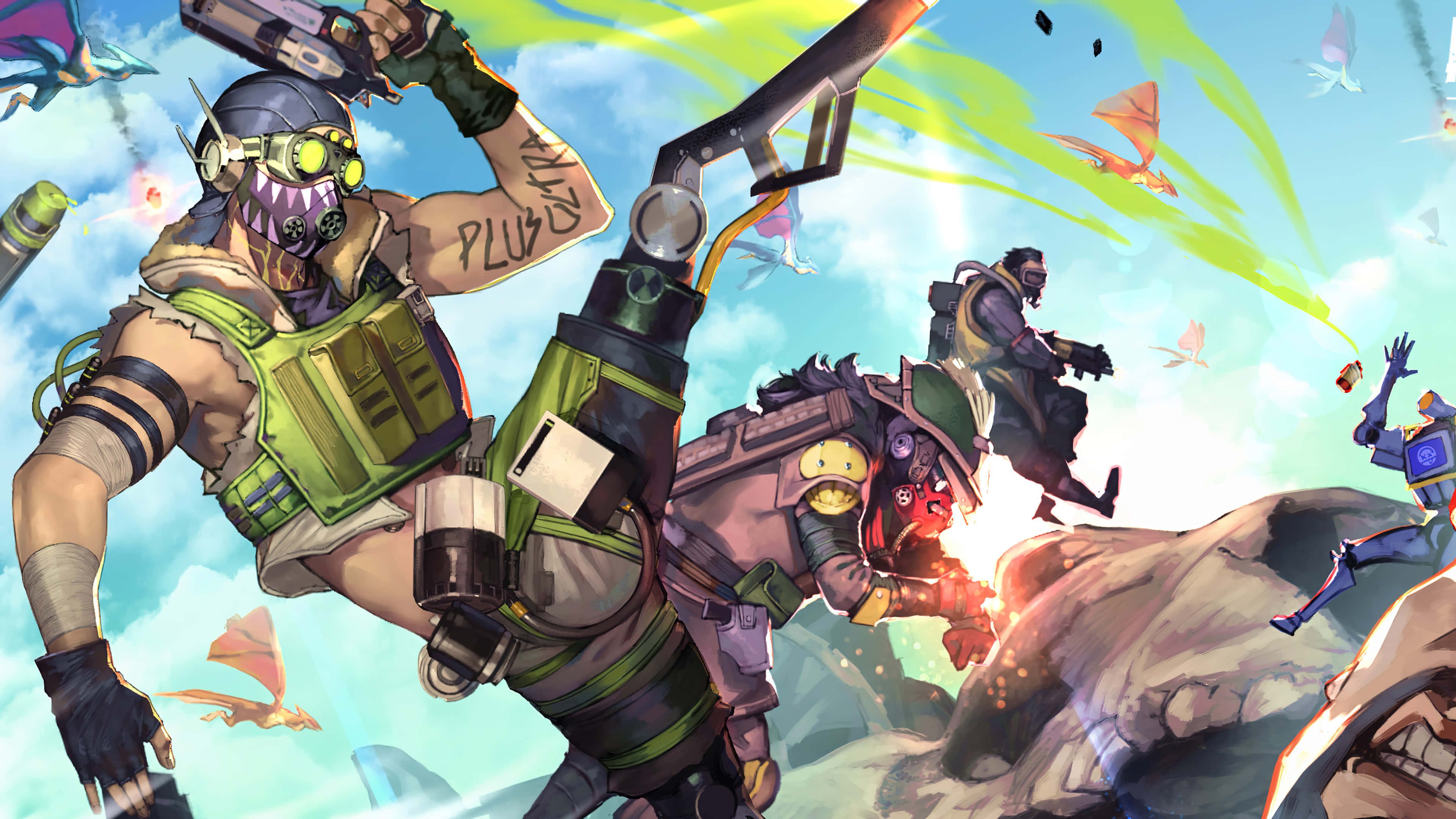 Apex Legends Characters, anime-style, armored warriors, 4K Desktop Wallpaper