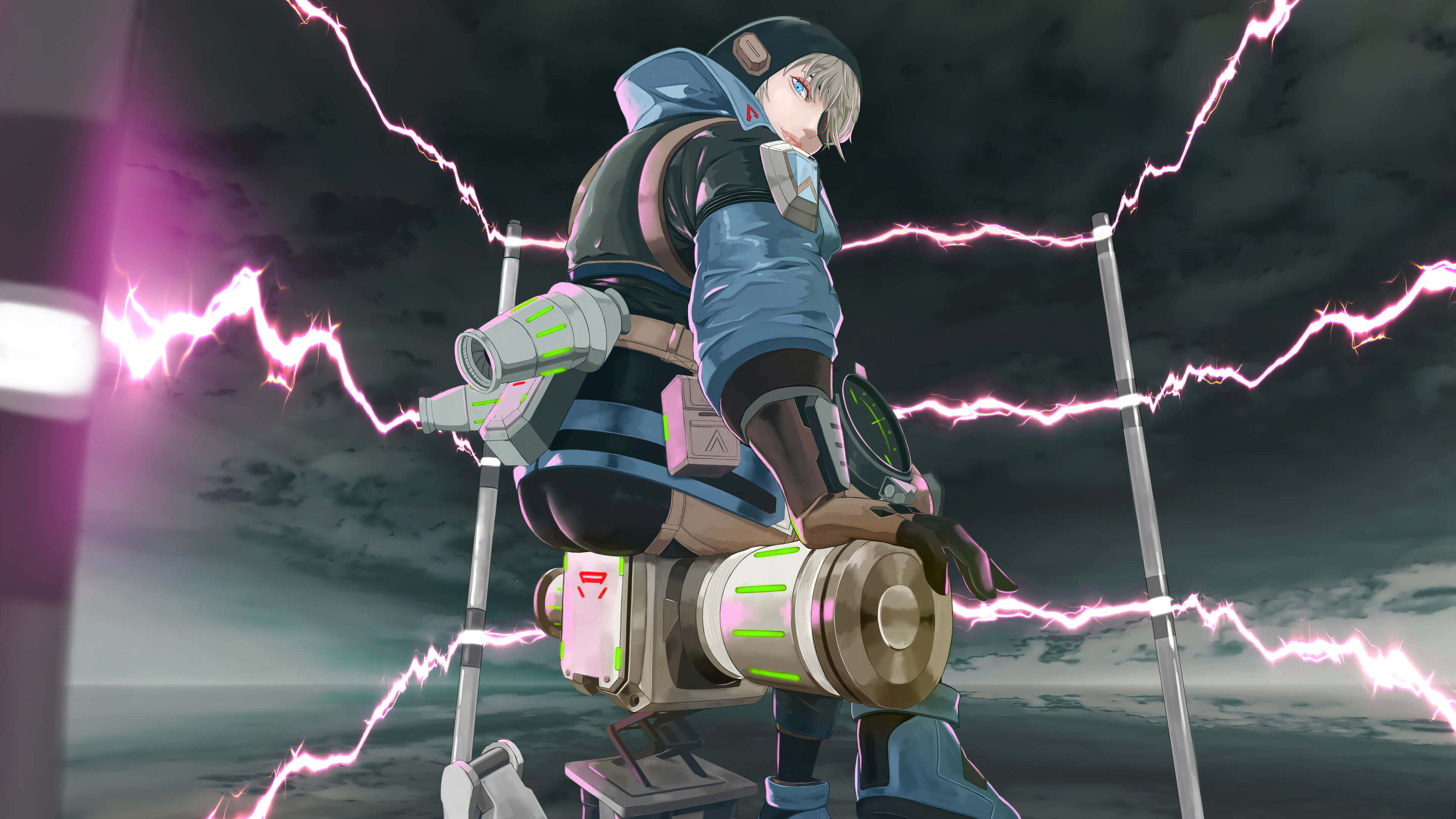 Apex Legends Characters, futuristic anime character, blue armor, 4K Desktop Wallpaper