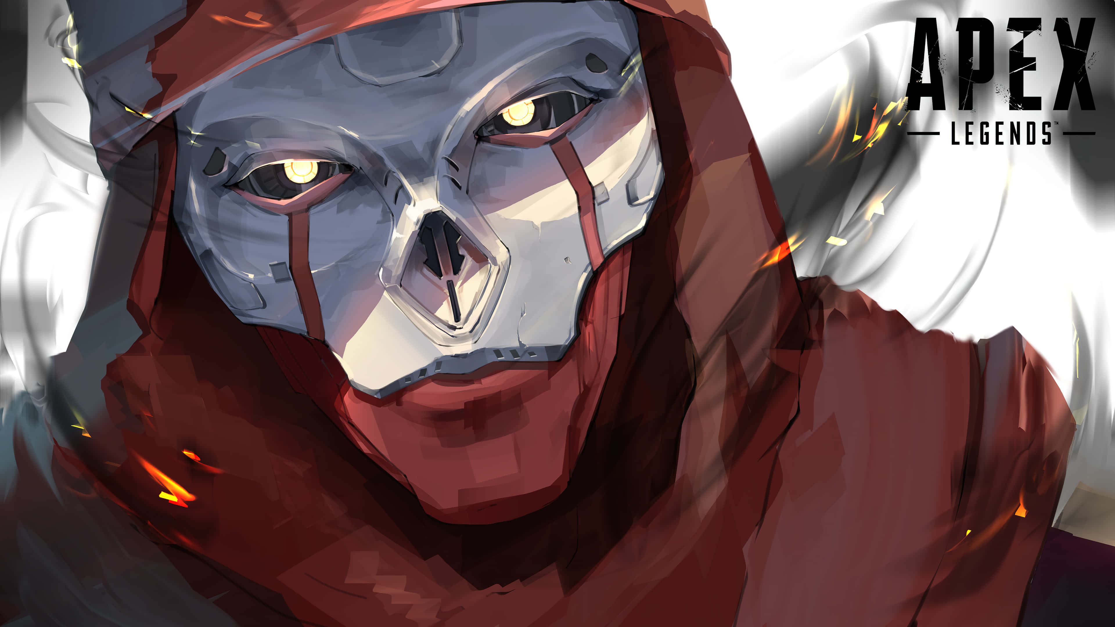 Apex Legends Characters, red hooded gear, glowing yellow eyes, 4K Desktop Wallpaper