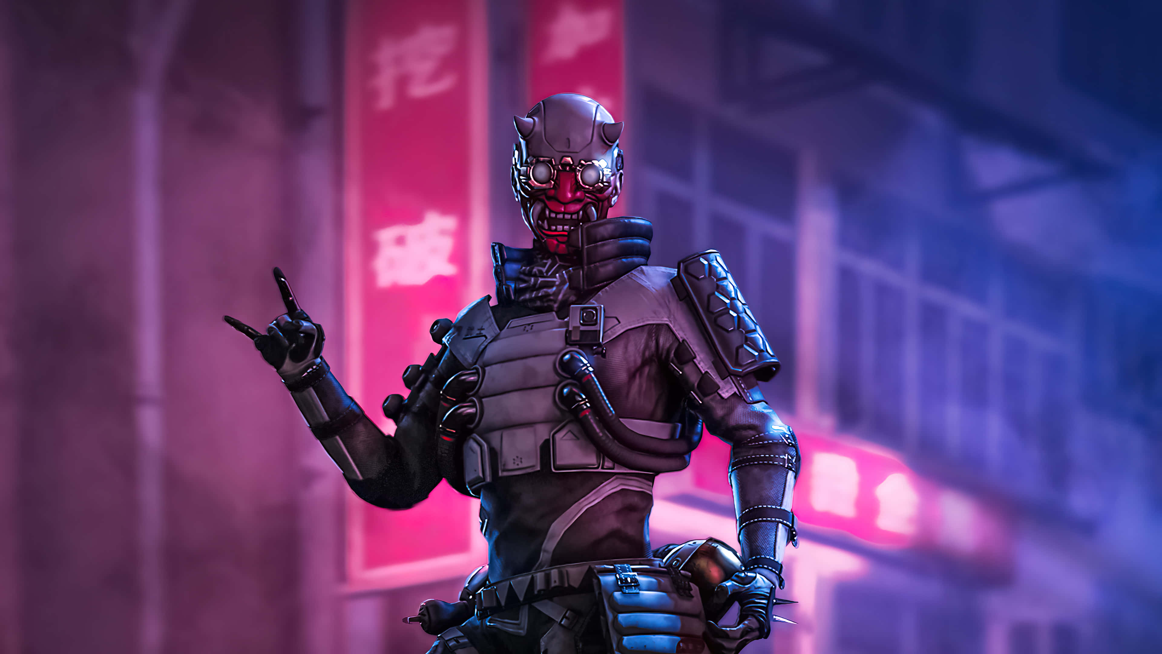 Apex Legends Characters, red skull mask, glowing eyes, 4K Desktop Wallpaper