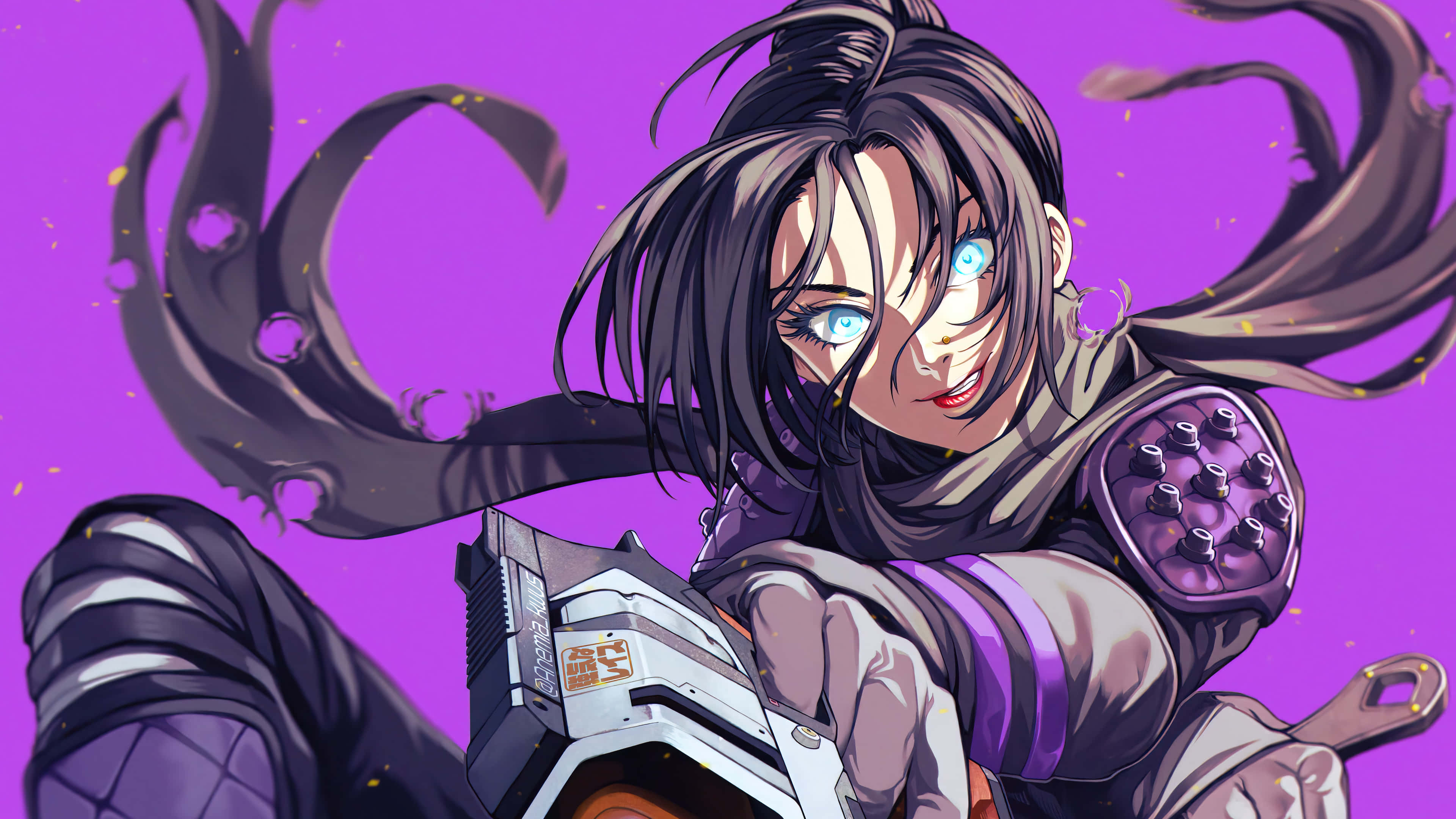 Apex Legends Characters, anime warrior, glowing blue eyes, 4K Desktop Wallpaper