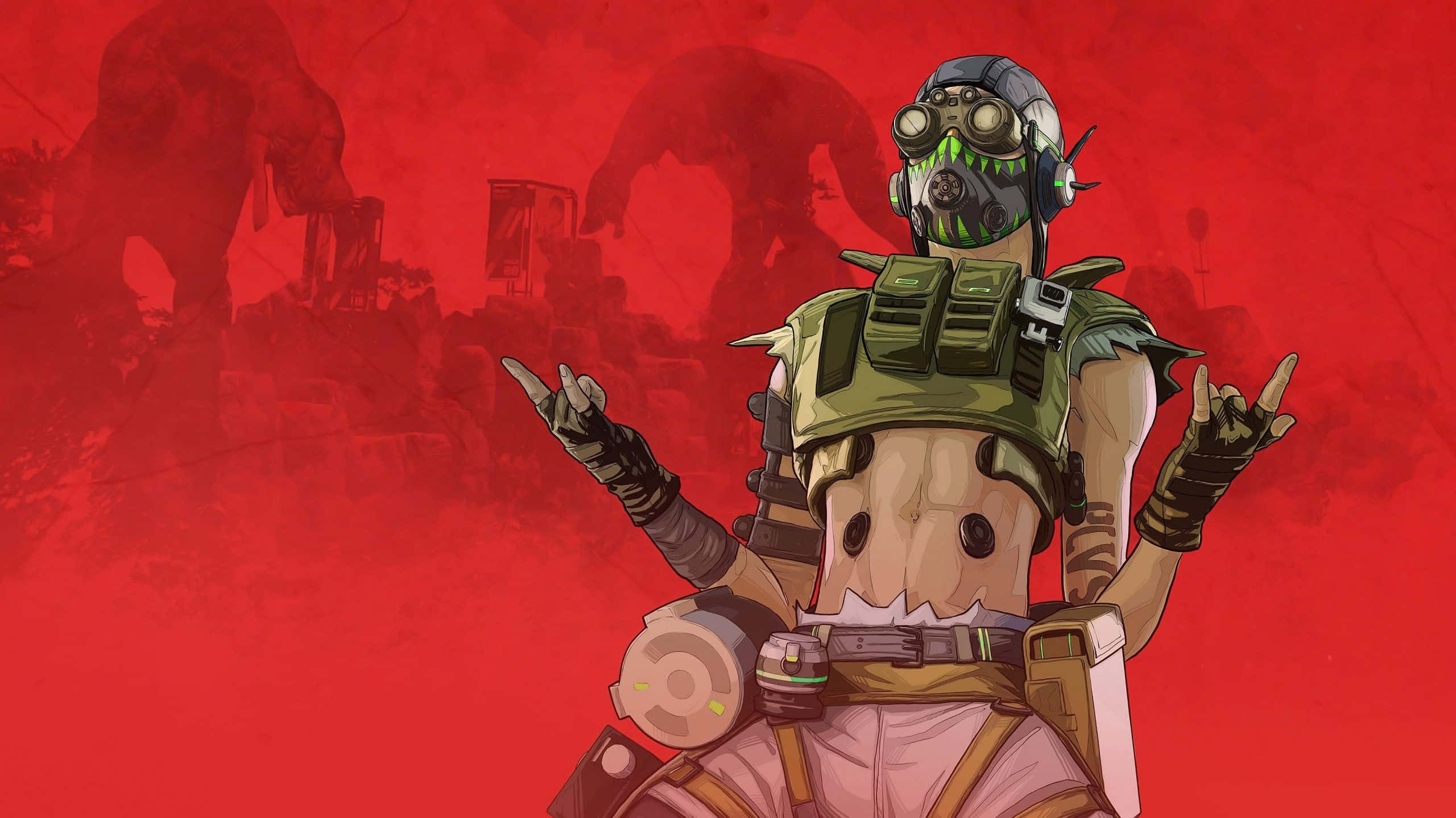 Apex Legends, anime character, green tactical gear, 2K Desktop Wallpaper