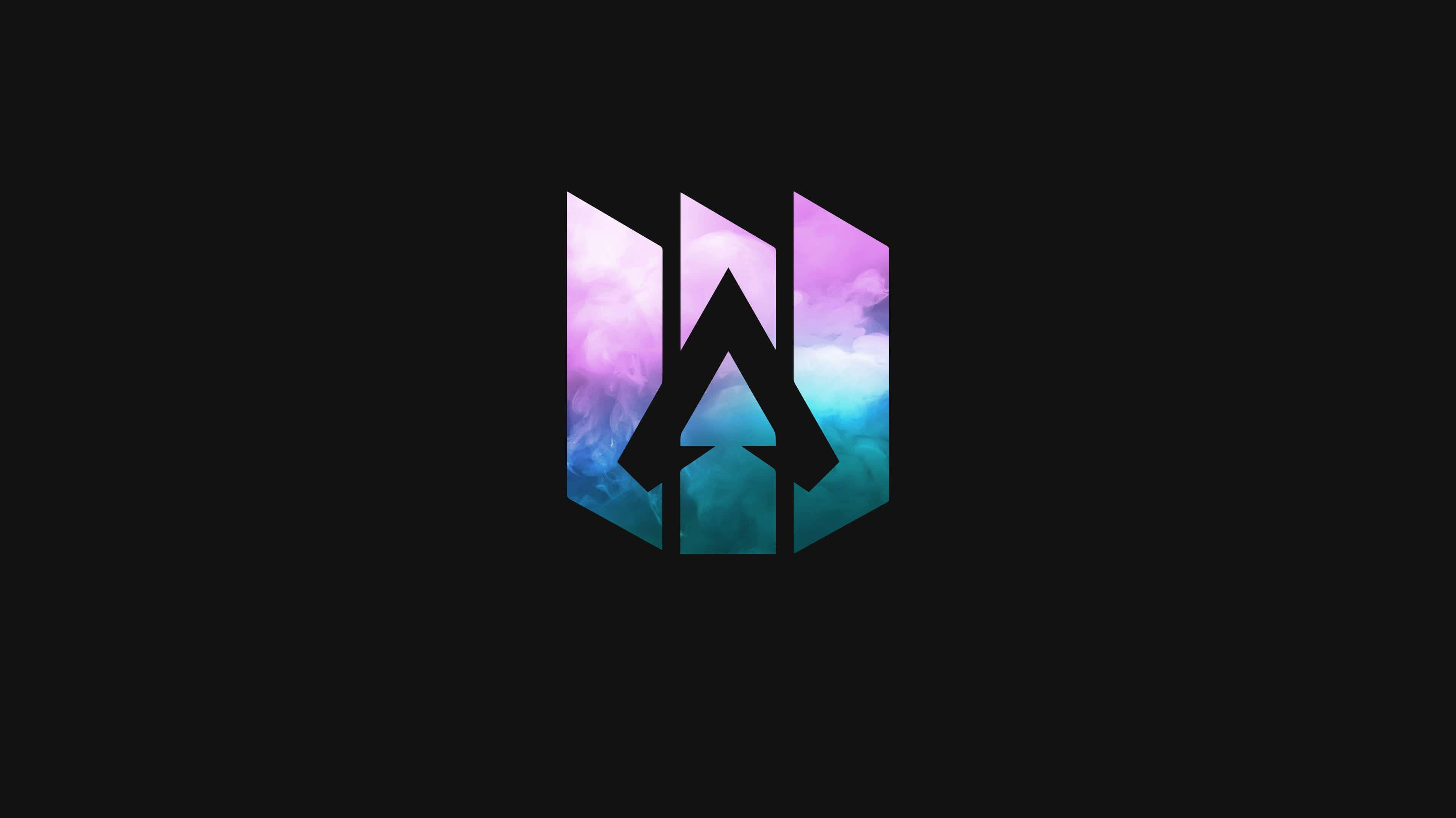 Apex Legends, purple and teal gradient clouds, black angular shapes, 4K Desktop Wallpaper