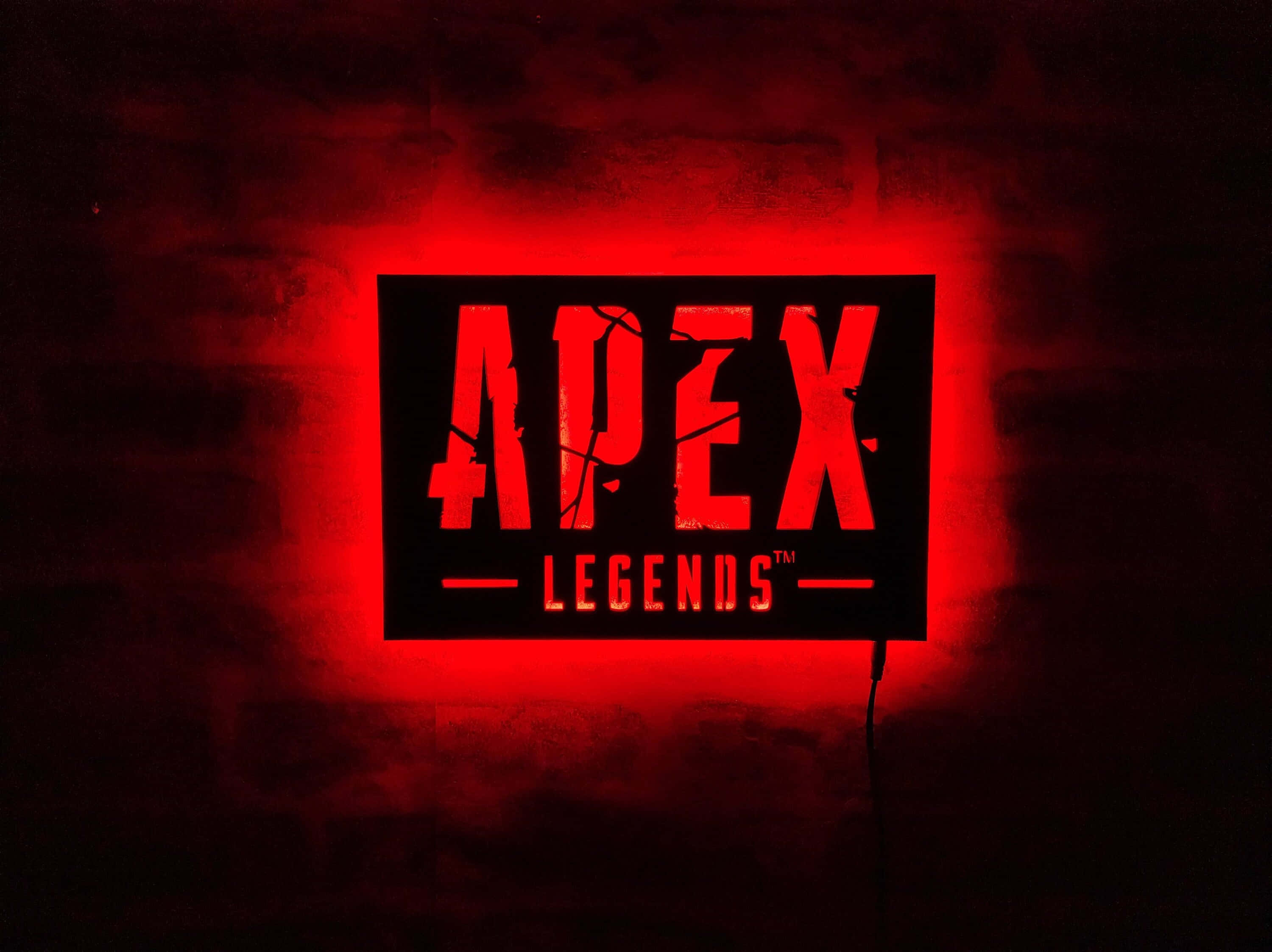 Apex Legends, glowing red, logo sign, 2K Desktop Wallpaper