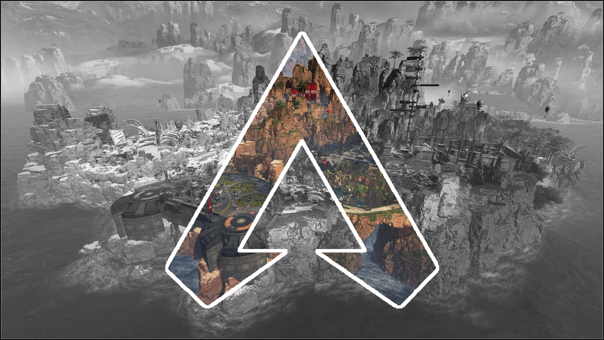 Apex Legends, logo, glowing triangular emblem, Full HD Desktop Wallpaper