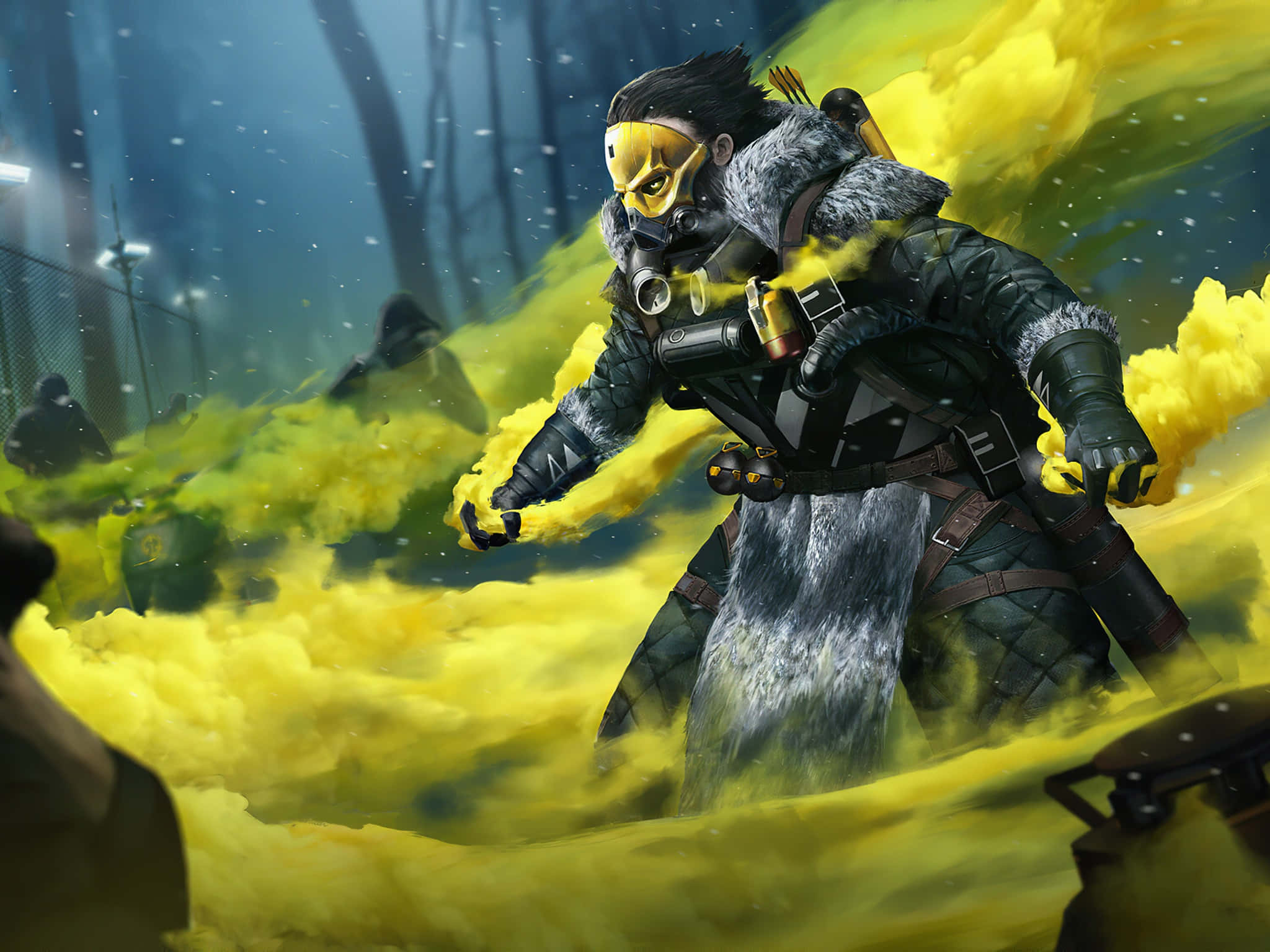 Apex Legends, masked warrior, fur-lined gear, Full HD Desktop Wallpaper
