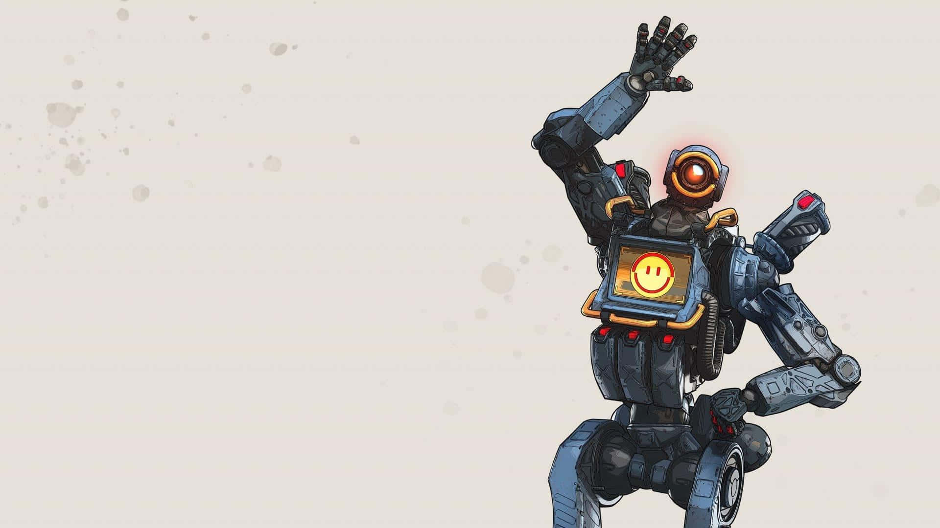 Apex Legends Computer, glowing smiley face, speckled beige background, Full HD Desktop Wallpaper
