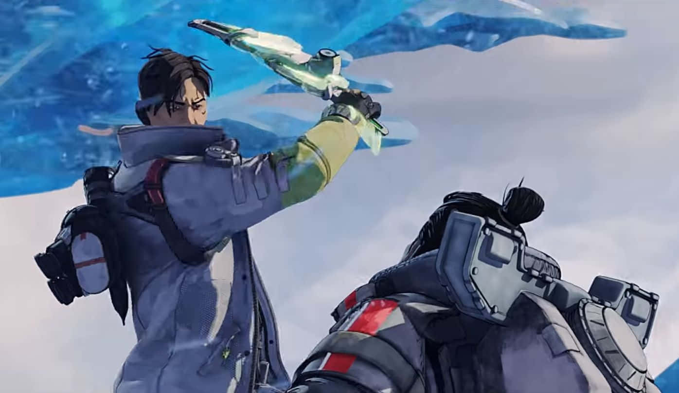 Apex Legends Crypto, futuristic warrior, glowing energy weapon, HD Desktop Wallpaper
