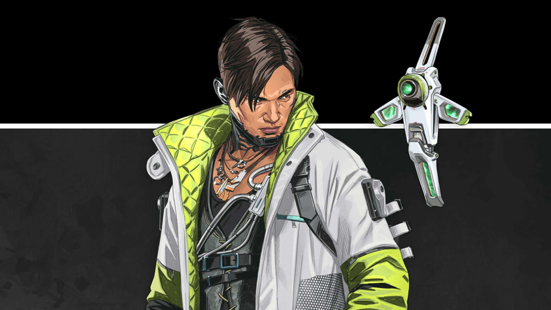Crypto, Apex Legends, neon green jacket, Full HD Desktop Wallpaper
