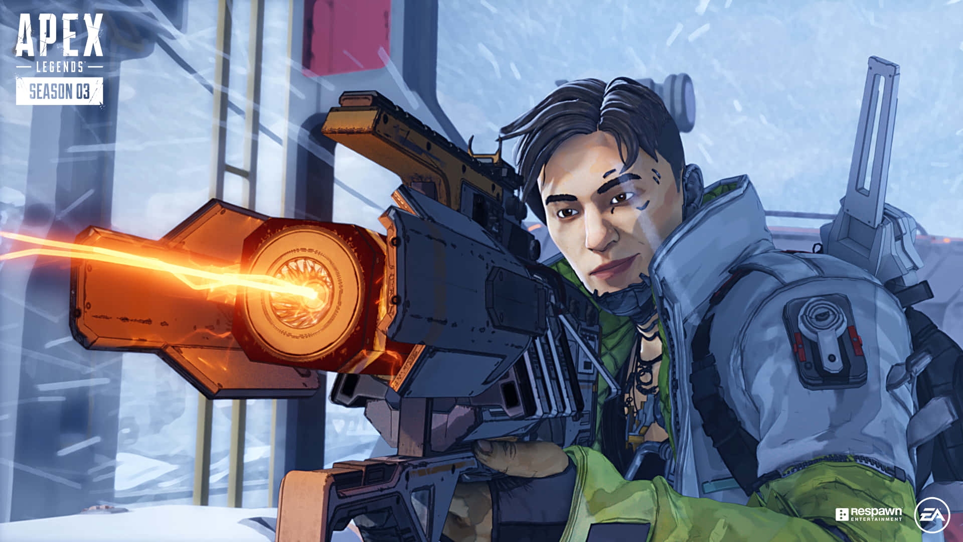 Apex Legends, Crypto, glowing orange weapon, Full HD Desktop Wallpaper