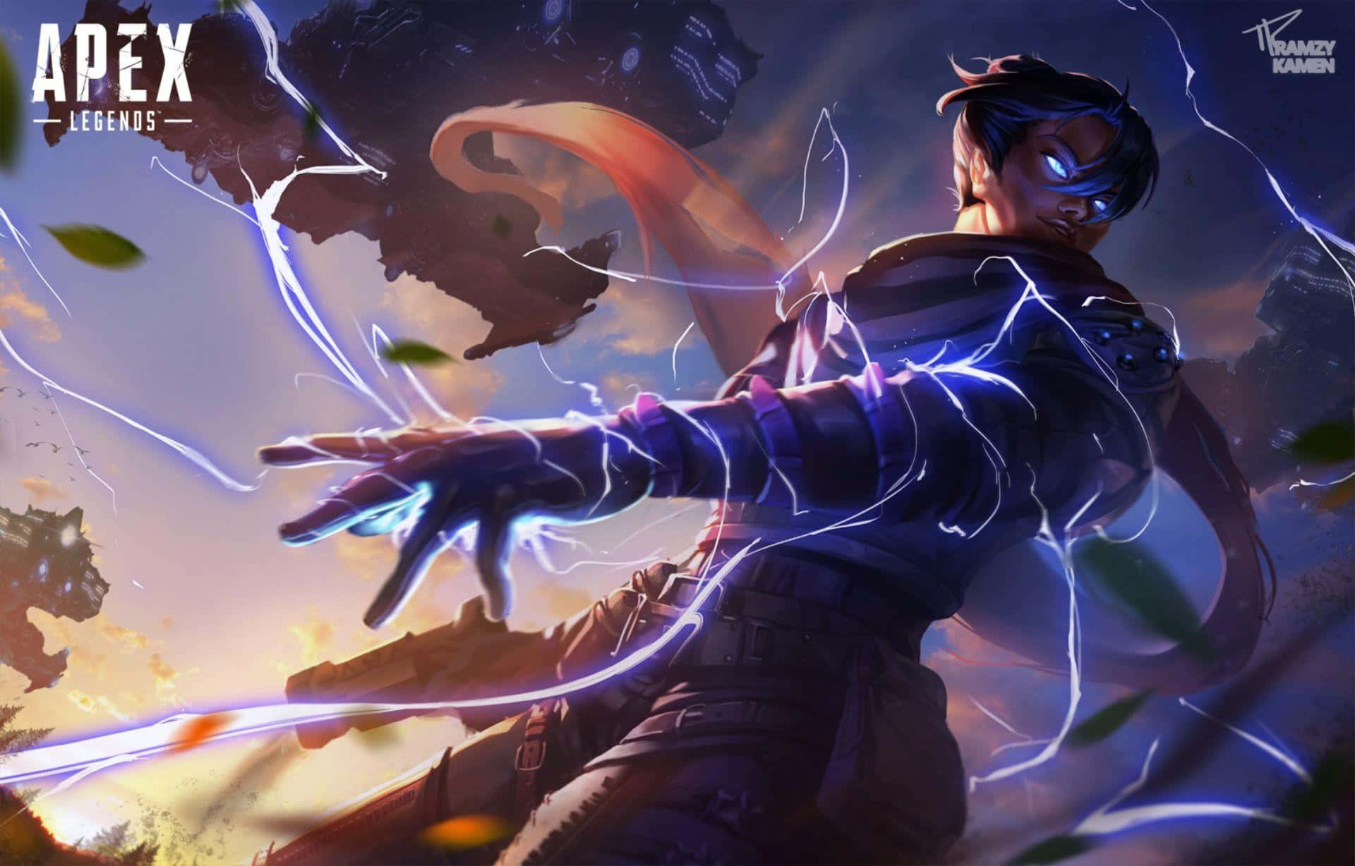 Apex Legends, Crypto, glowing blue arcs, Full HD Desktop Wallpaper