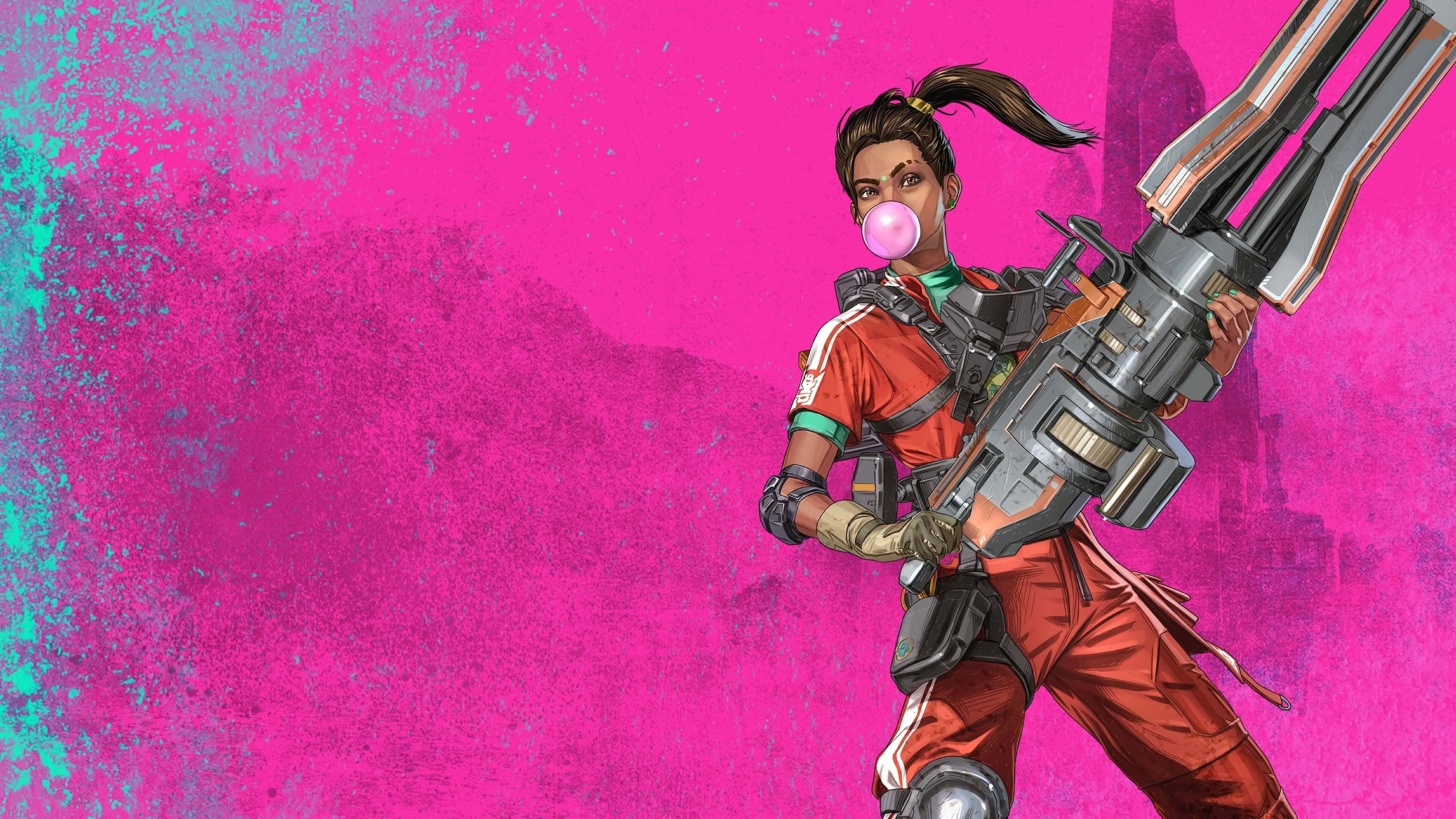 Apex Legends, anime-style female soldier, red gear, 4K Desktop Wallpaper