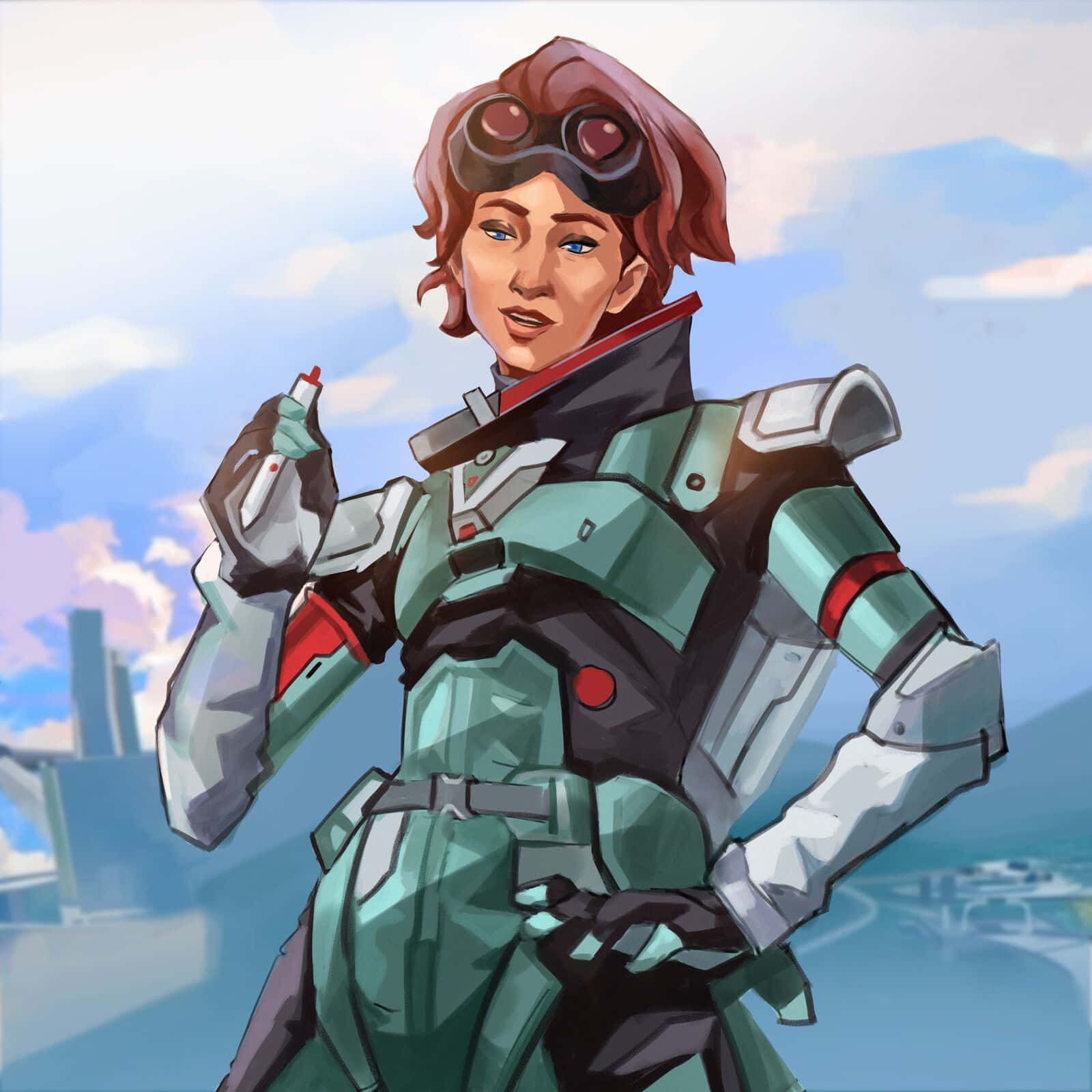 Apex Legends, female pilot, teal and silver flight gear, HD Desktop Wallpaper