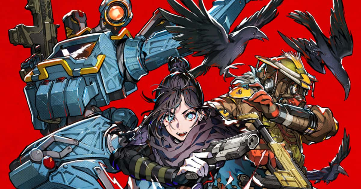 Apex Legends, anime-style warriors, guns, SD Desktop Wallpaper