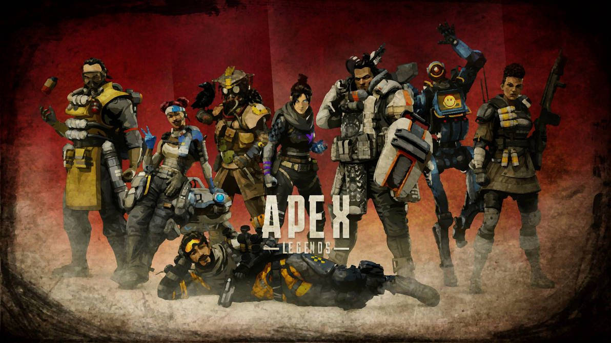 Apex Legends, combat gear, textured red backdrop, SD Desktop Wallpaper