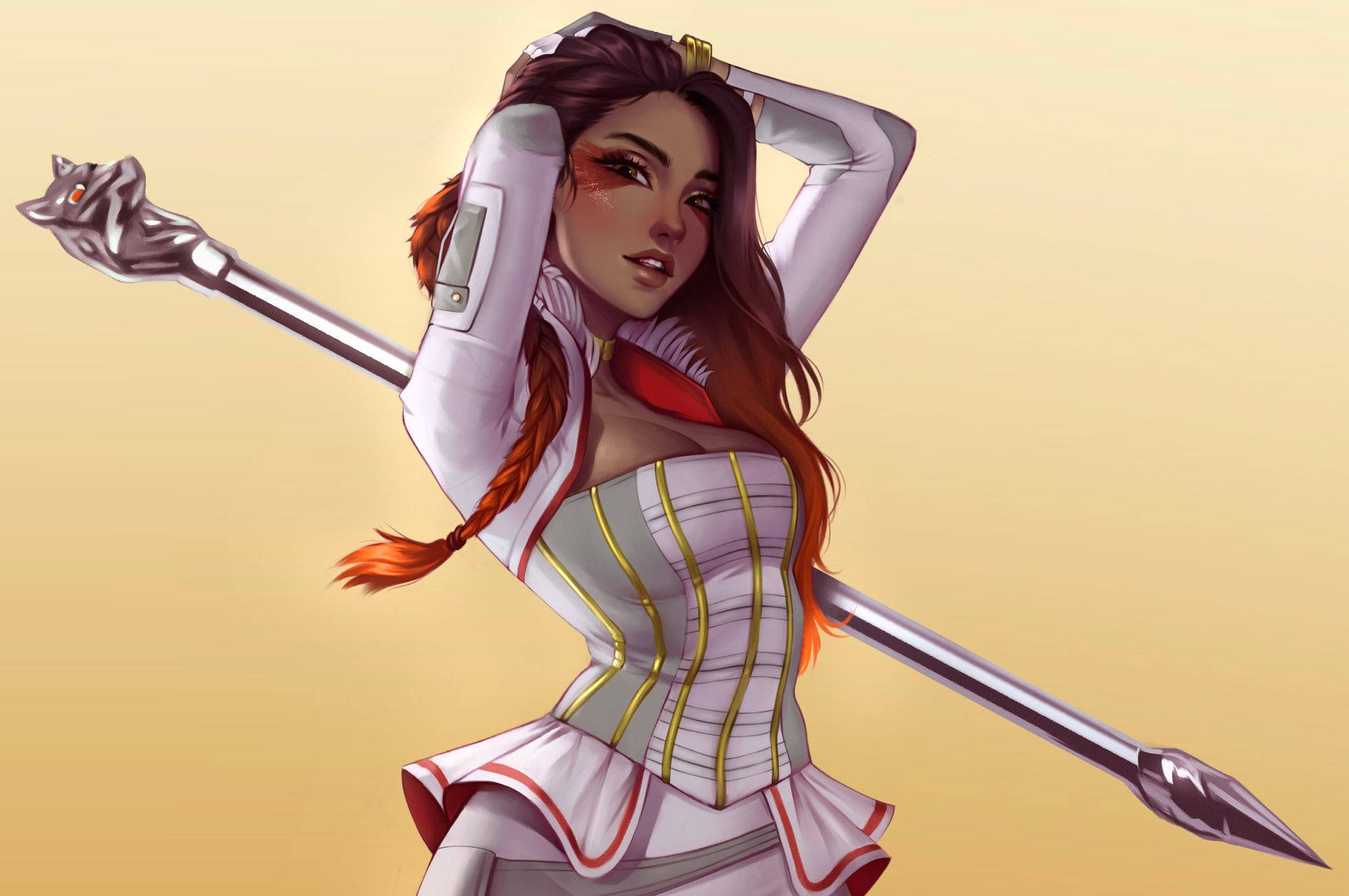 Apex Legends Loba, red hair, white armor, Full HD Desktop Wallpaper