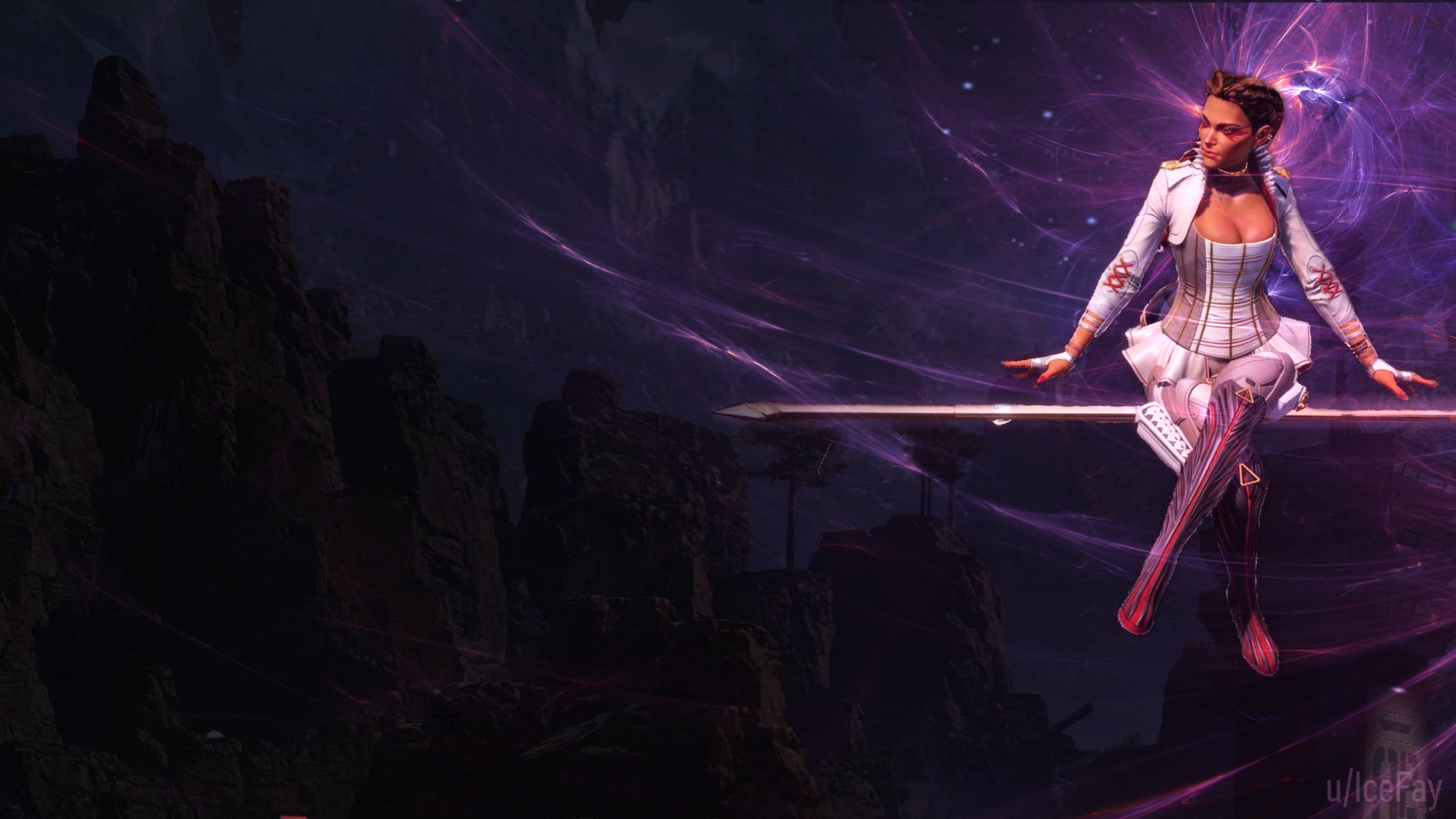 Apex Legends Loba, white armor, glowing sword, 4K Desktop Wallpaper