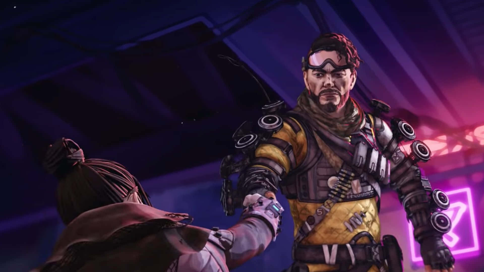 Apex Legends Mirage, cyberpunk soldier, yellow armor, Full HD Desktop Wallpaper