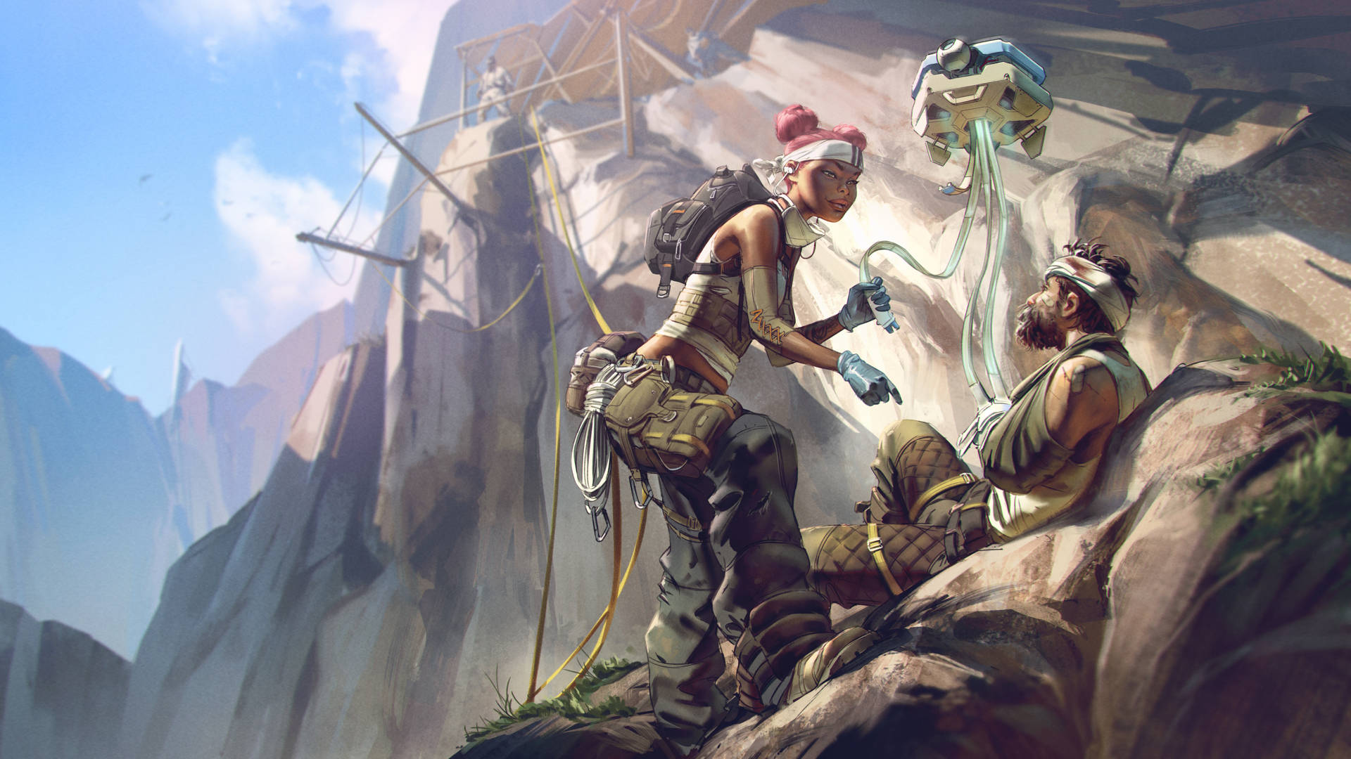Apex Legends Octane, mountain, rocky cliffside, Full HD Desktop Wallpaper