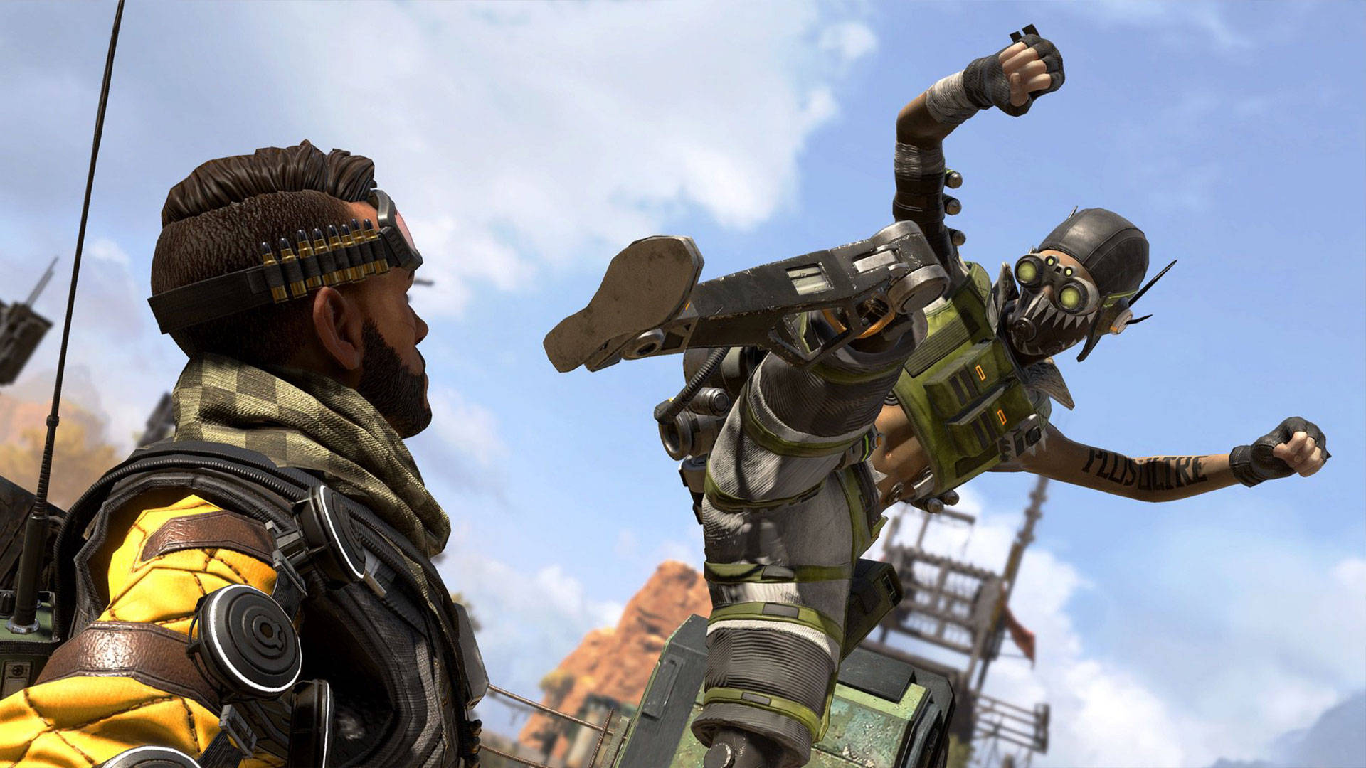 Apex Legends Octane, mid-air, desert battlefield, Full HD Desktop Wallpaper