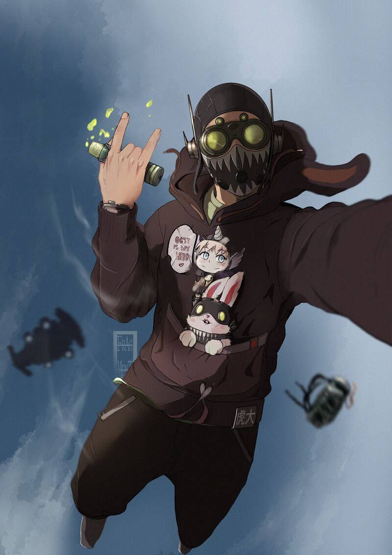 Apex Legends Octane, masked anime character, hoodie, SD Phone Wallpaper