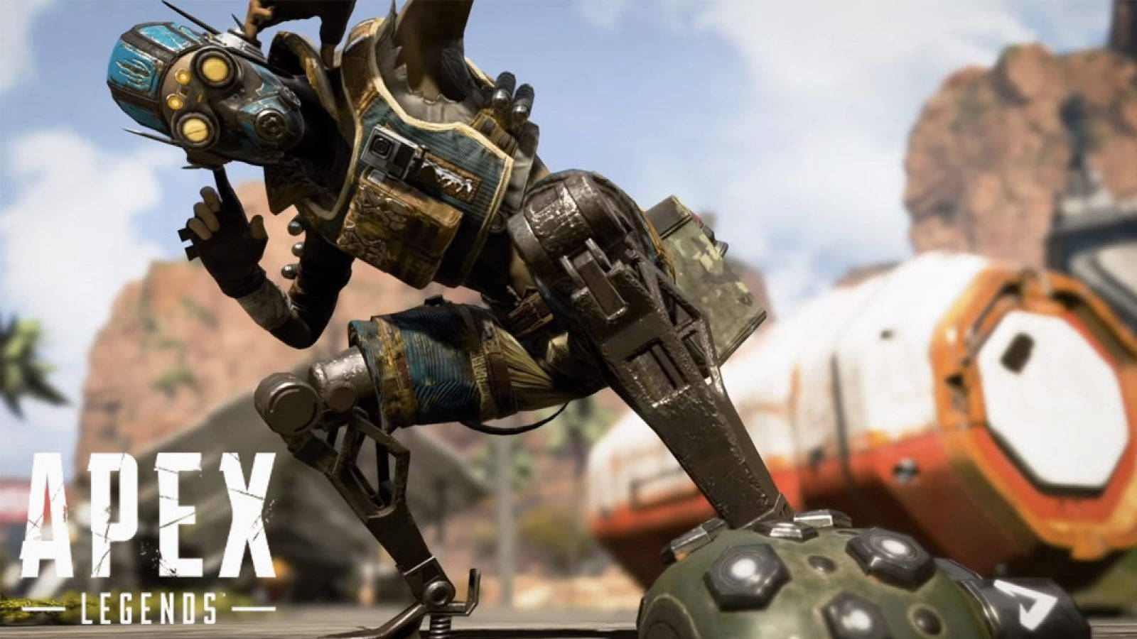 Apex Legends Octane, metal suit, desert backdrop, HD Desktop Wallpaper