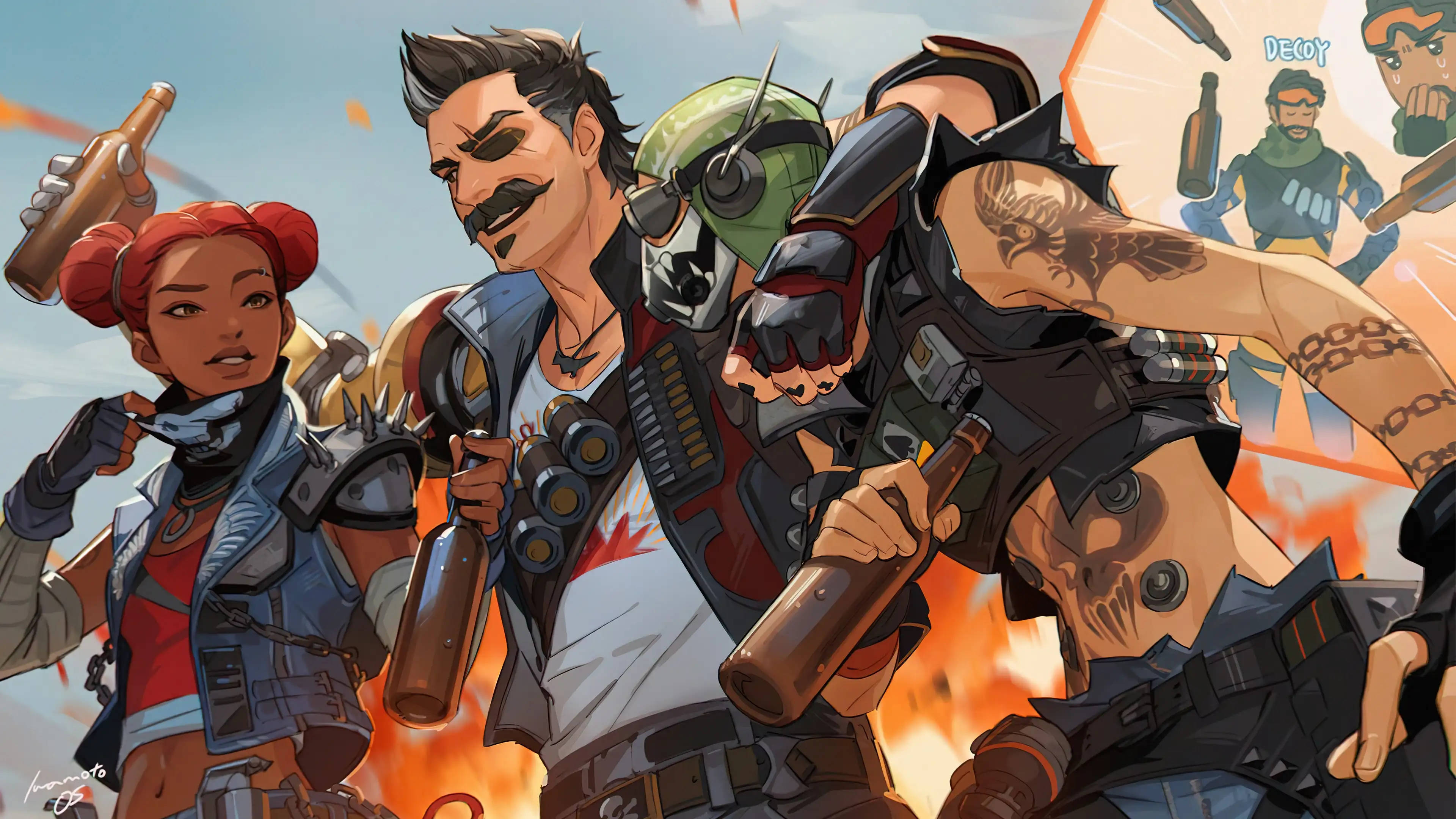 Apex Legends Octane, tactical gear, beer bottles, 4K Desktop Wallpaper