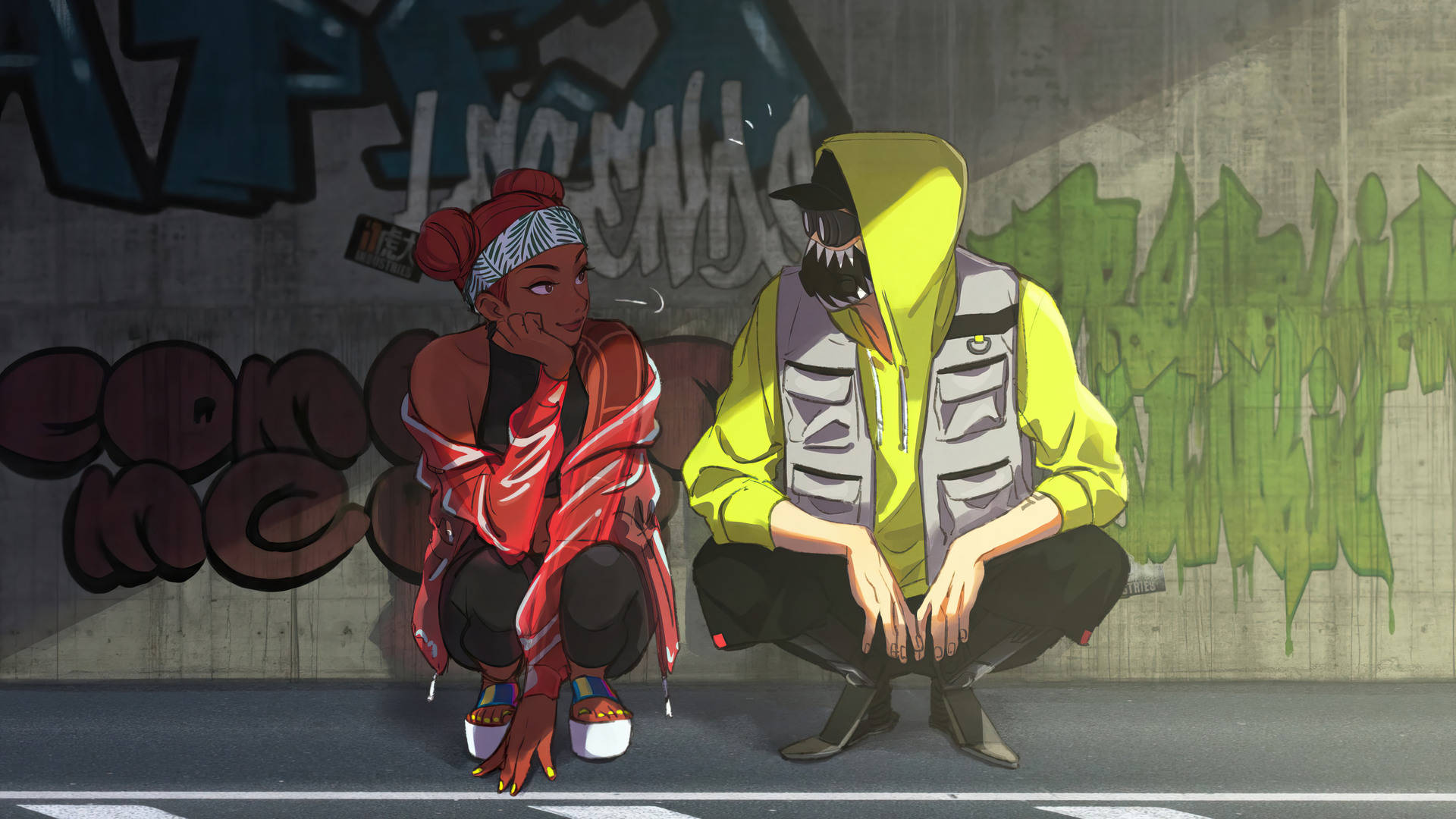 Apex Legends Octane, red jacket, yellow hoodie, Full HD Desktop Wallpaper