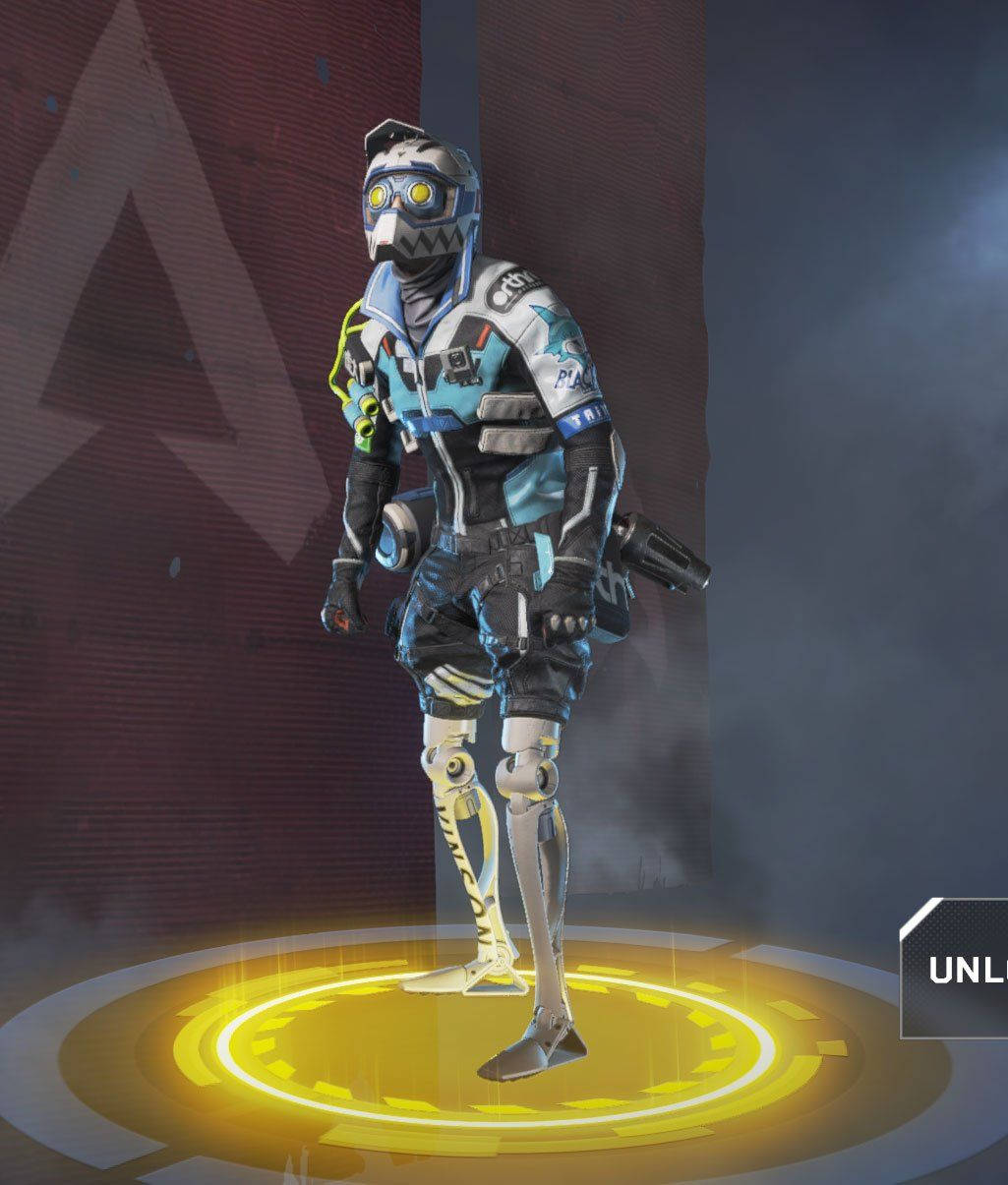 Apex Legends Octane, yellow circle, blue and black armor, SD Phone Wallpaper