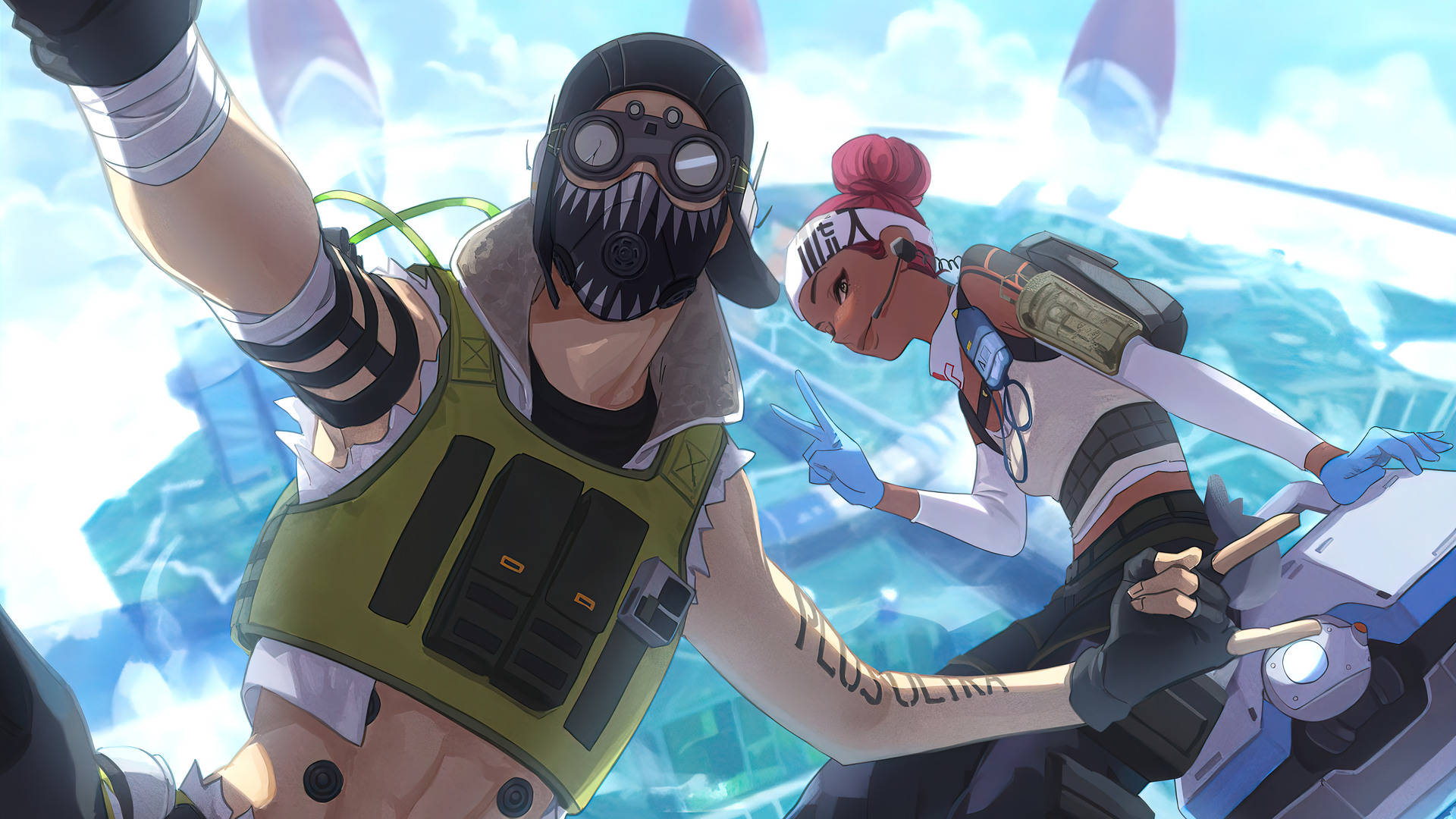 Apex Legends Octane, anime characters, tactical gear, Full HD Desktop Wallpaper