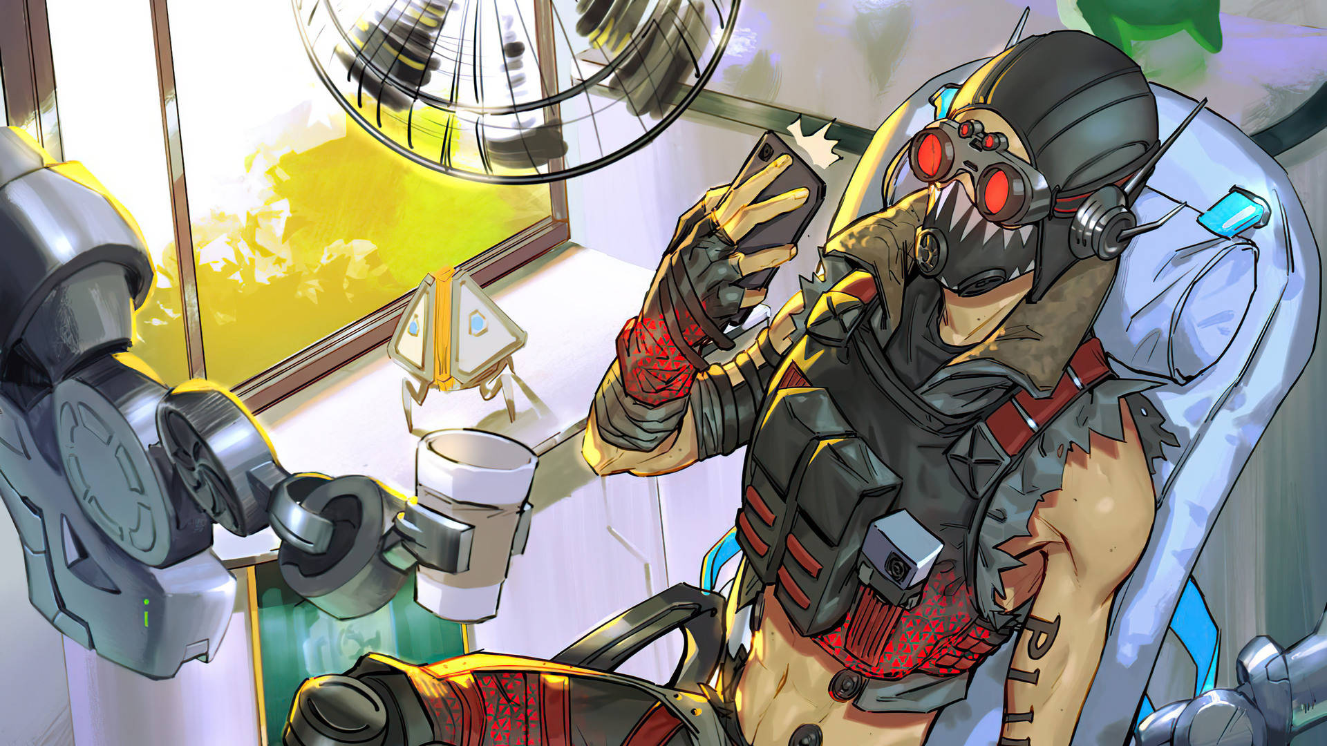 Apex Legends Octane, masked anime character, tactical gear, Full HD Desktop Wallpaper
