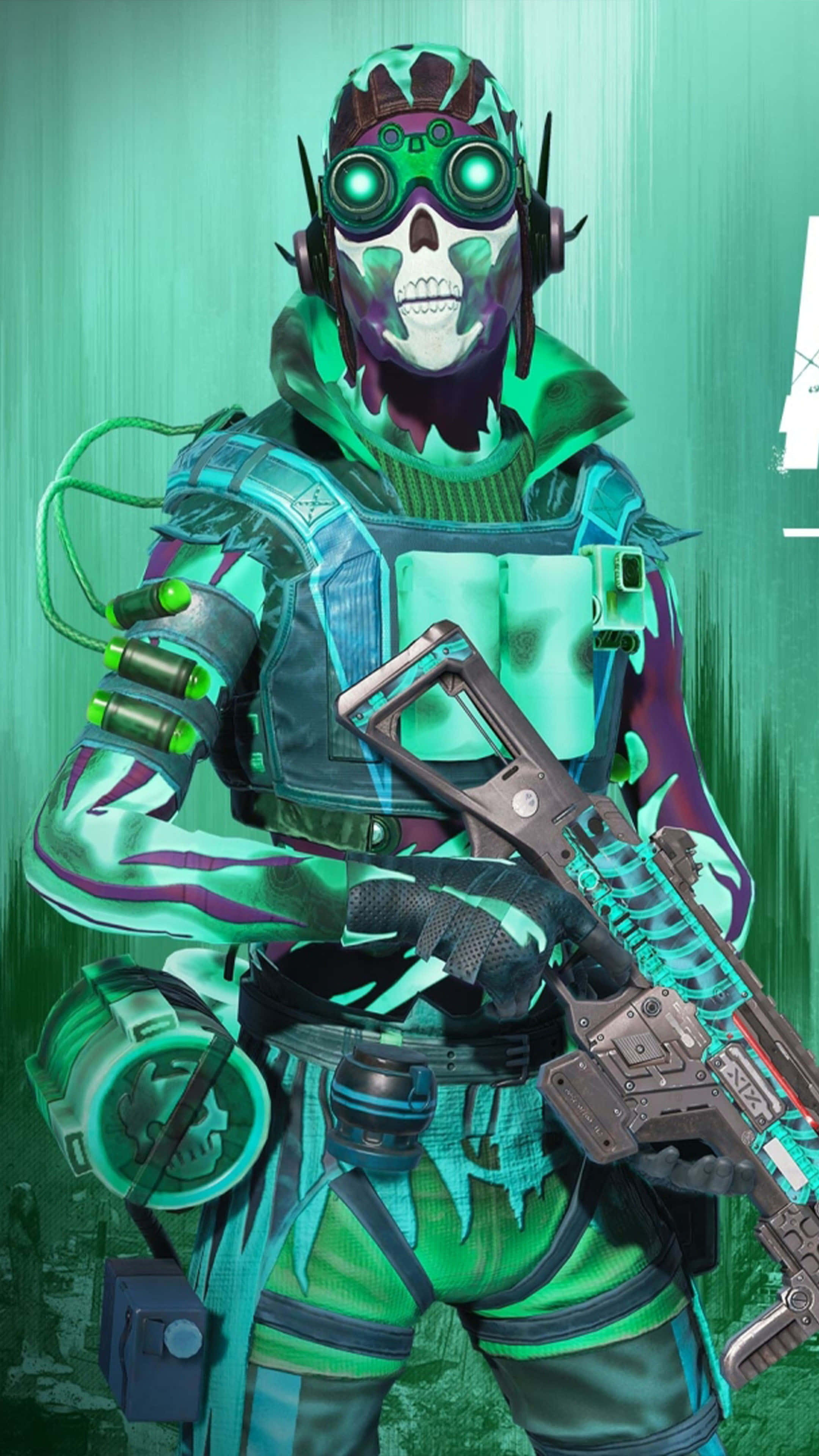 Apex Legends, Octane, glowing green and purple armor, 4K Phone Wallpaper