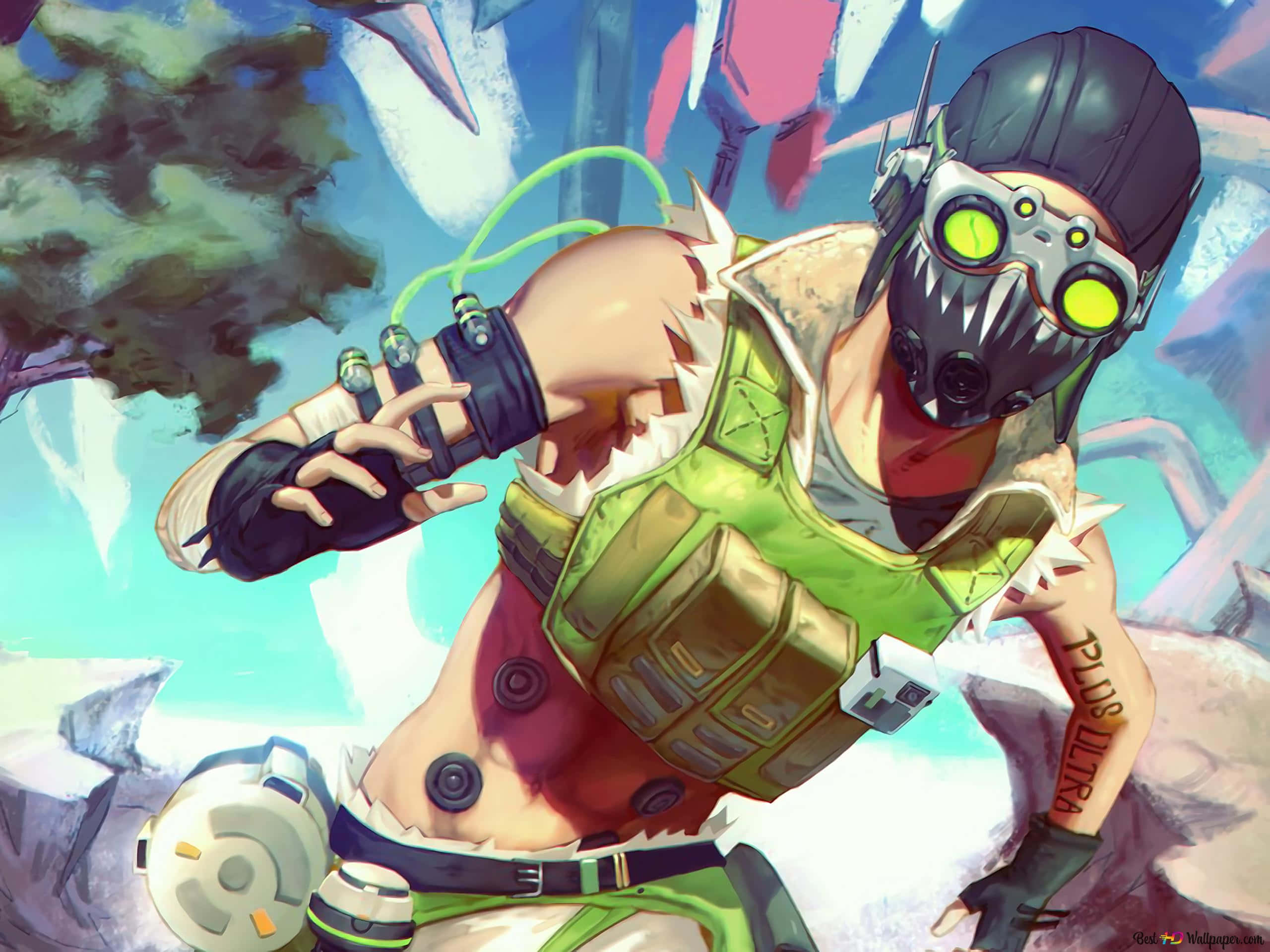 Octane, Apex Legends, green armor, 2K Desktop Wallpaper