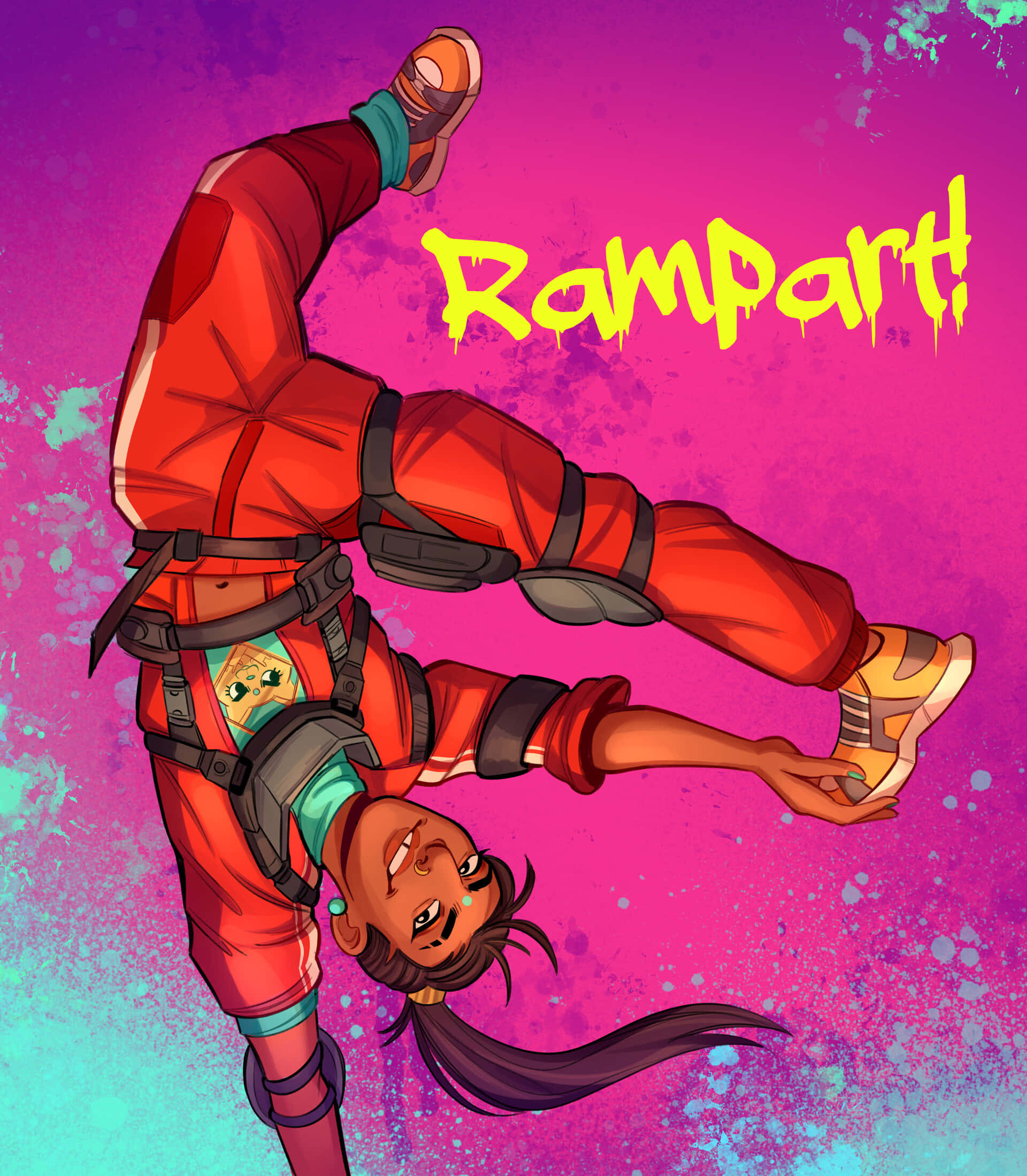 Rampart, Apex Legends, red jumpsuit, Full HD Phone Wallpaper
