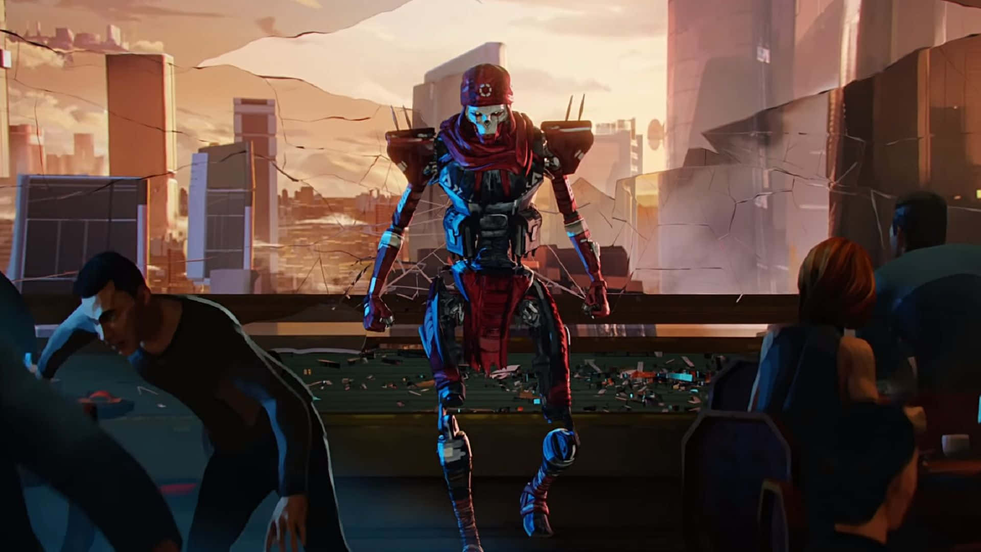 Apex Legends Revenant, red and blue armor, cyberpunk warrior, Full HD Desktop Wallpaper