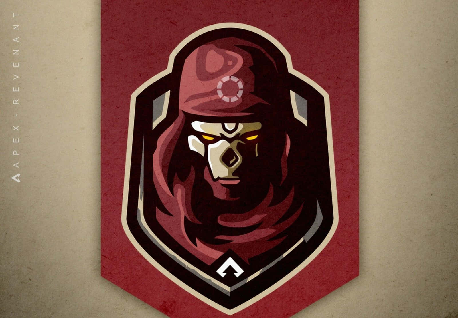 Apex Legends Revenant, red and black illustrated emblem, menacing ape-like warrior, HD Desktop Wallpaper