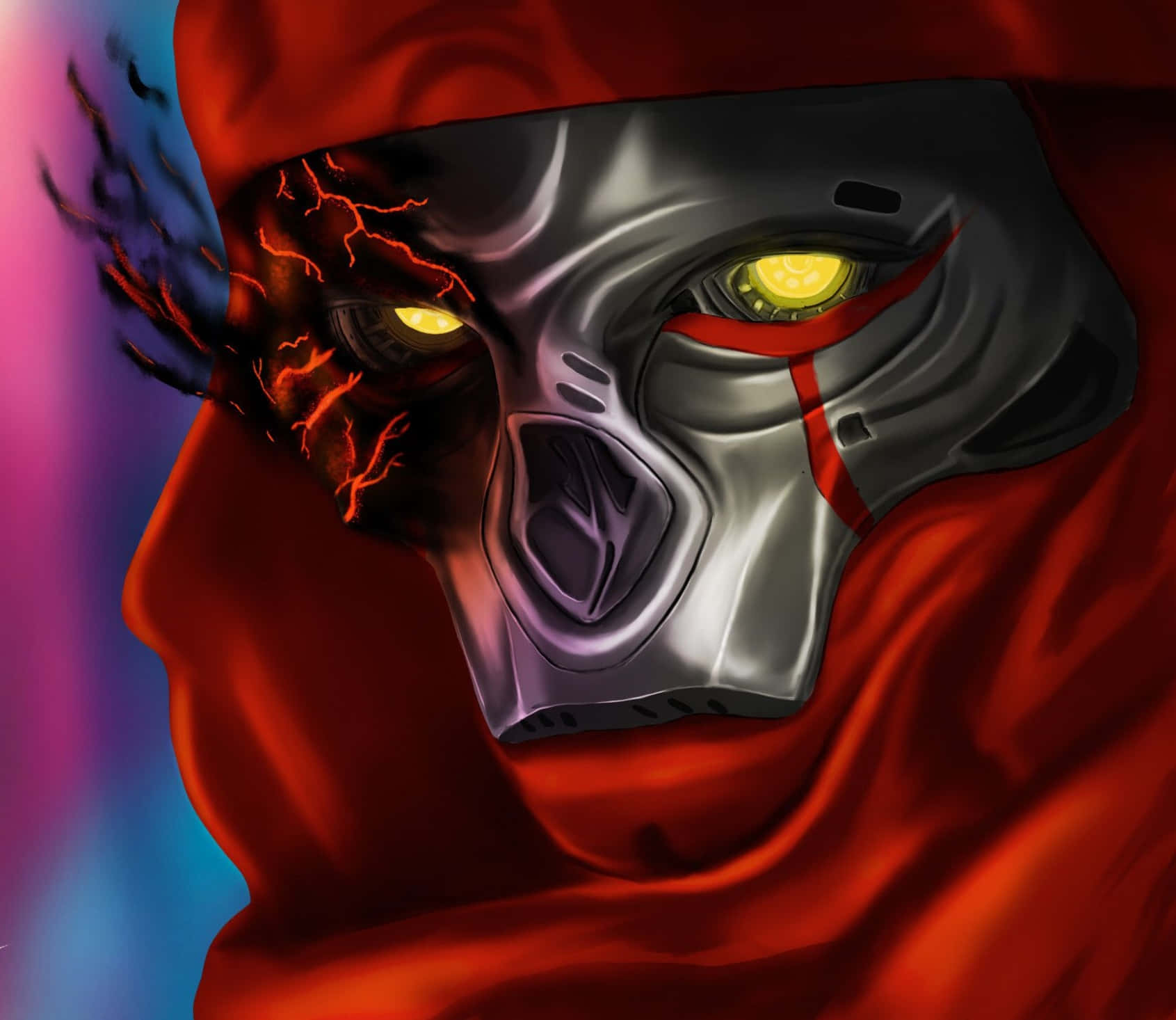Apex Legends Revenant, red hood, metallic mask, HD Desktop Wallpaper