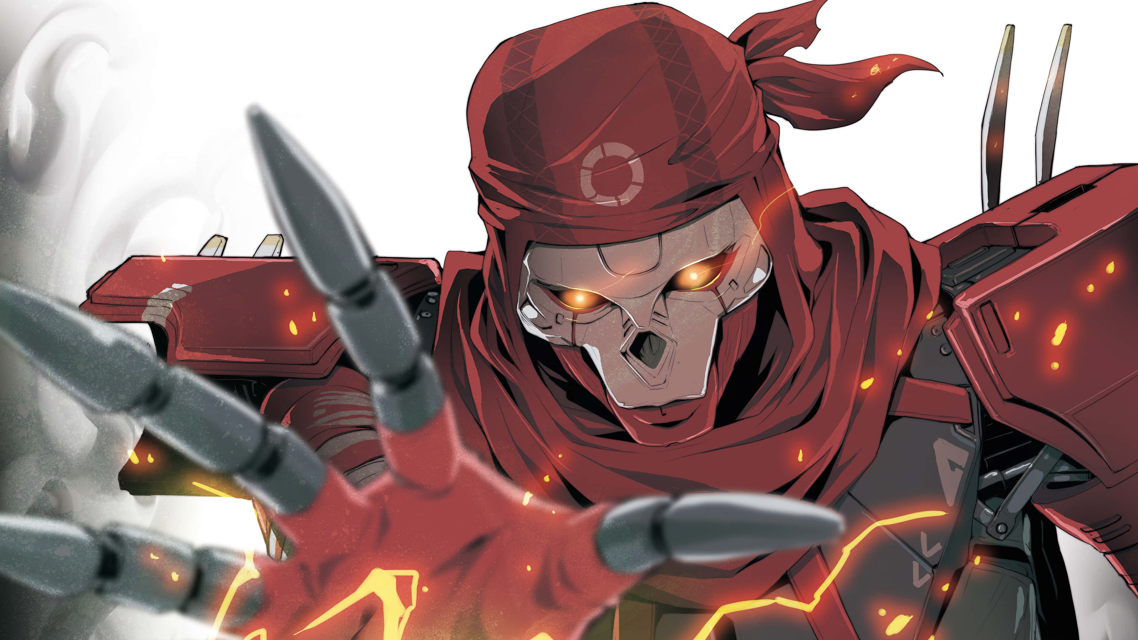 Apex Legends Revenant, red-clad ninja, glowing orange eyes, 4K Desktop Wallpaper