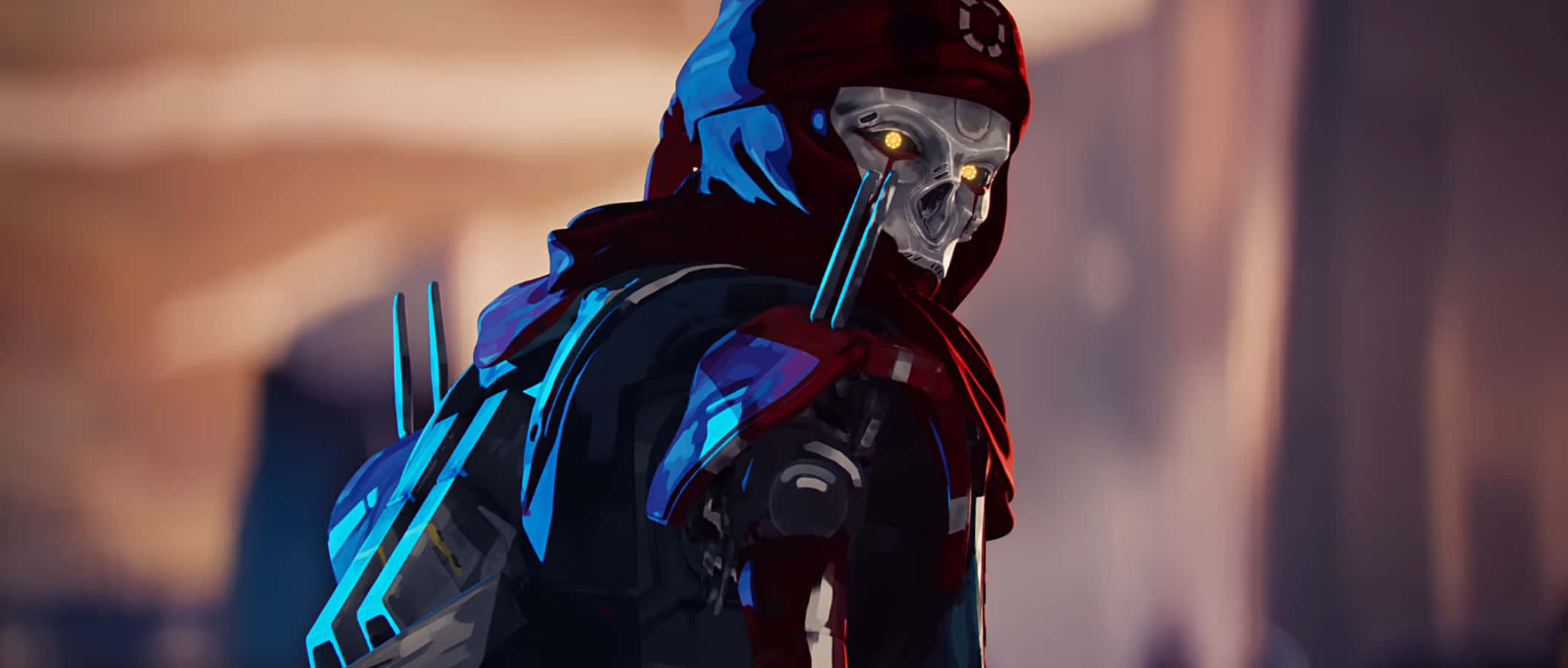 Apex Legends Revenant, glowing yellow eyes, blue armor, Full HD Desktop Wallpaper