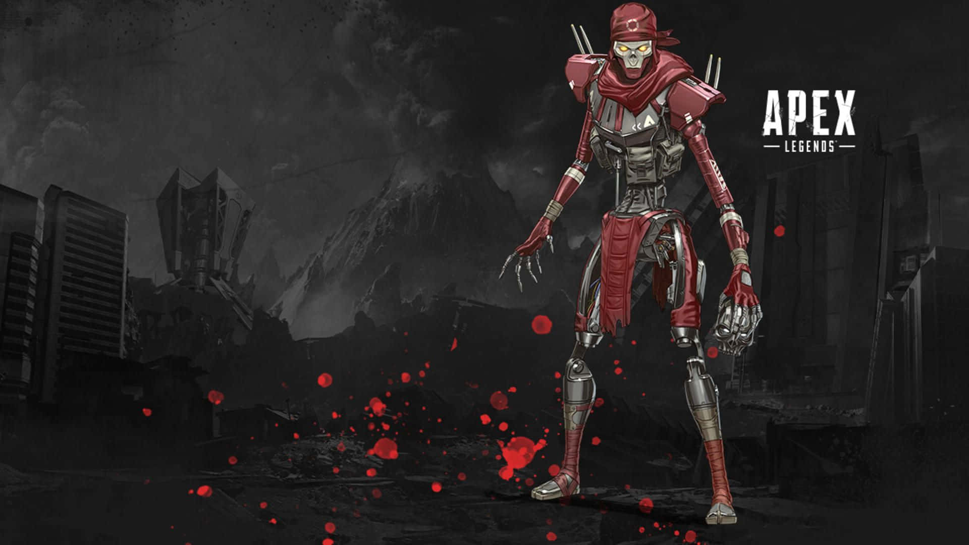 Apex Legends Revenant, red armored warrior, ruined cityscape, Full HD Desktop Wallpaper