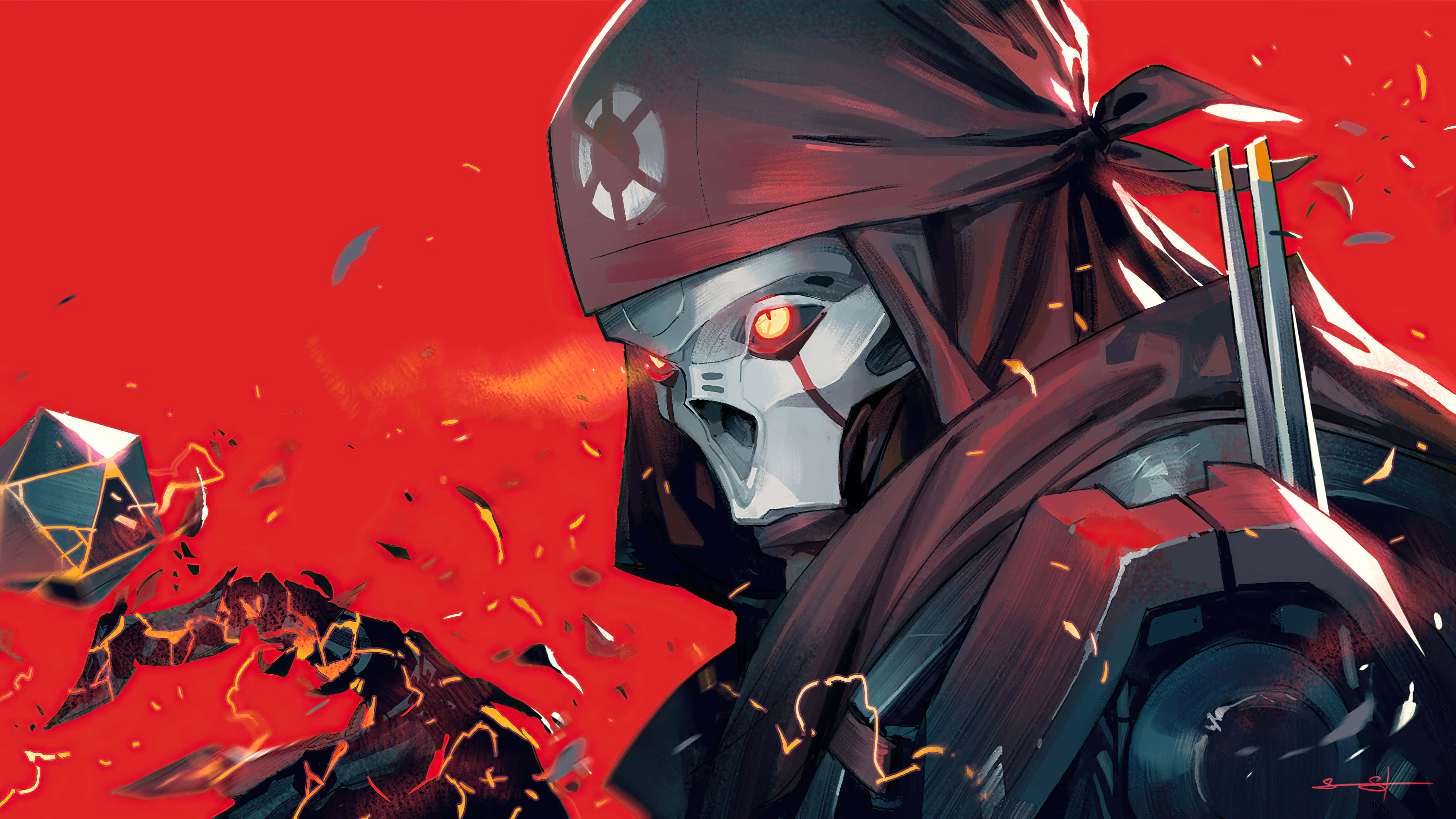 Apex Legends Revenant, glowing red eyes, red headscarf, 4K Desktop Wallpaper