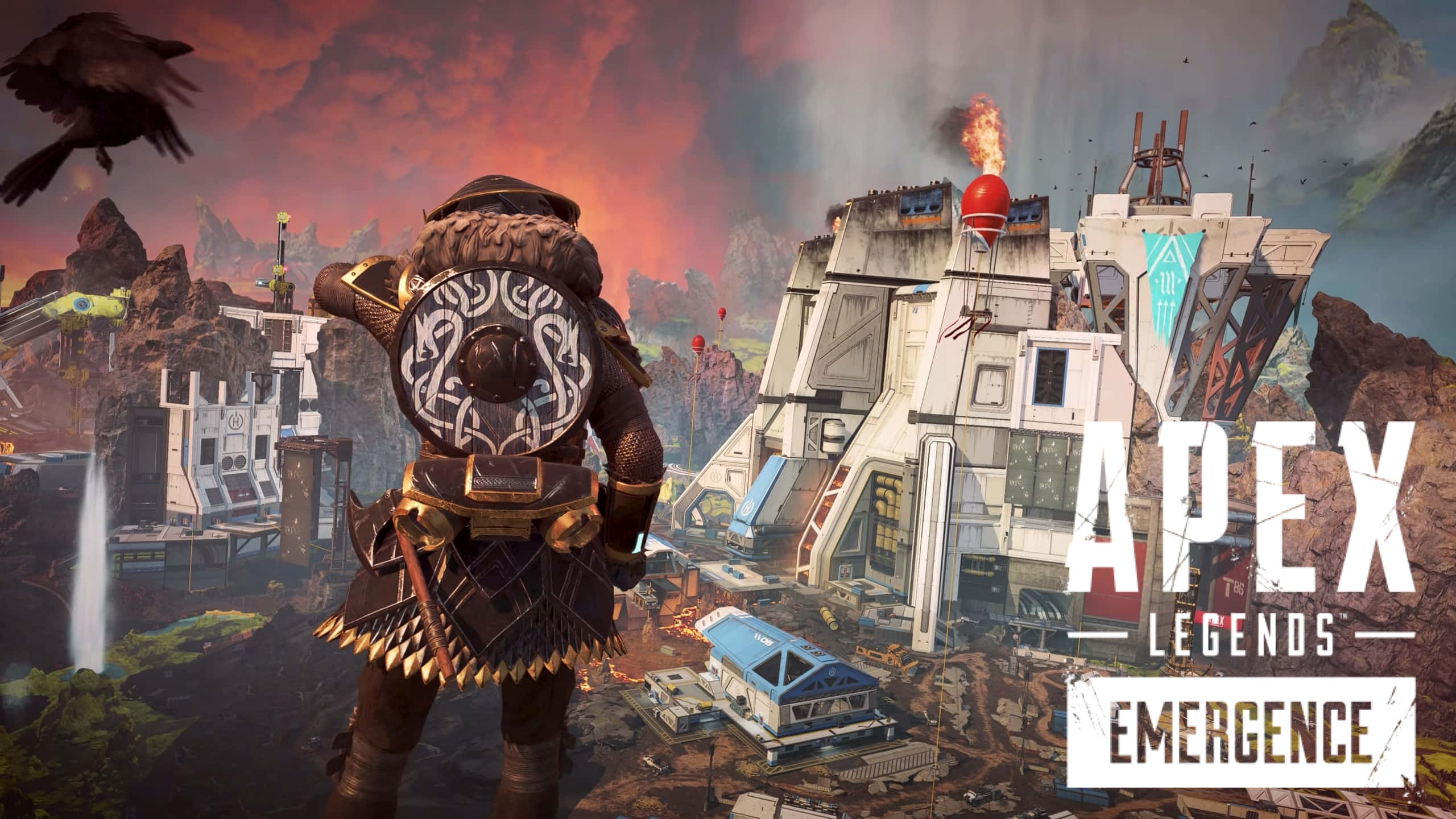Apex Legends Season 10, tribal armor, fiery sunset, 2K Desktop Wallpaper
