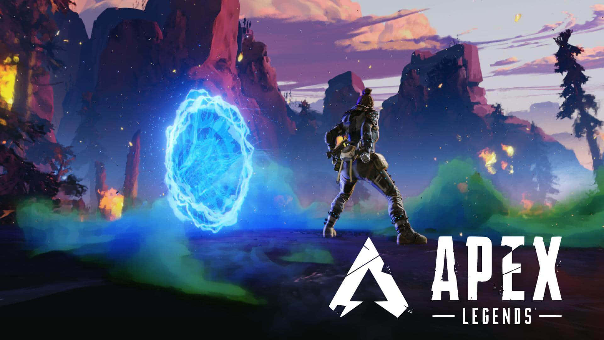 Apex Legends Season 10, glowing blue energy orb, twilight canyon, Full HD Desktop Wallpaper