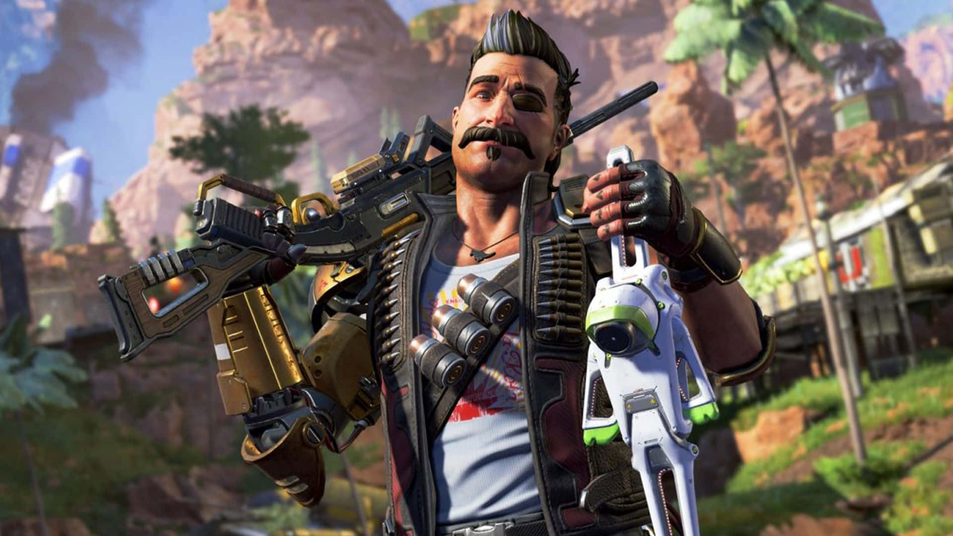 Apex Legends Season 10, futuristic rifle, white drone, Full HD Desktop Wallpaper