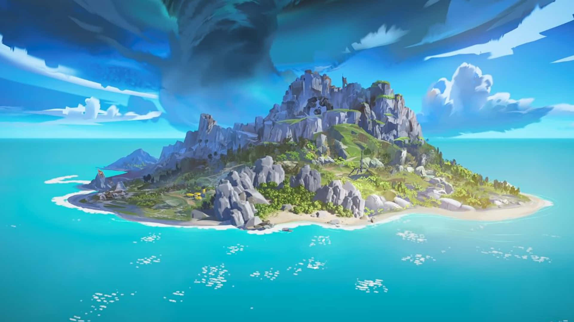 Apex Legends Season 11, cartoon island, rocky cliffs, Full HD Desktop Wallpaper