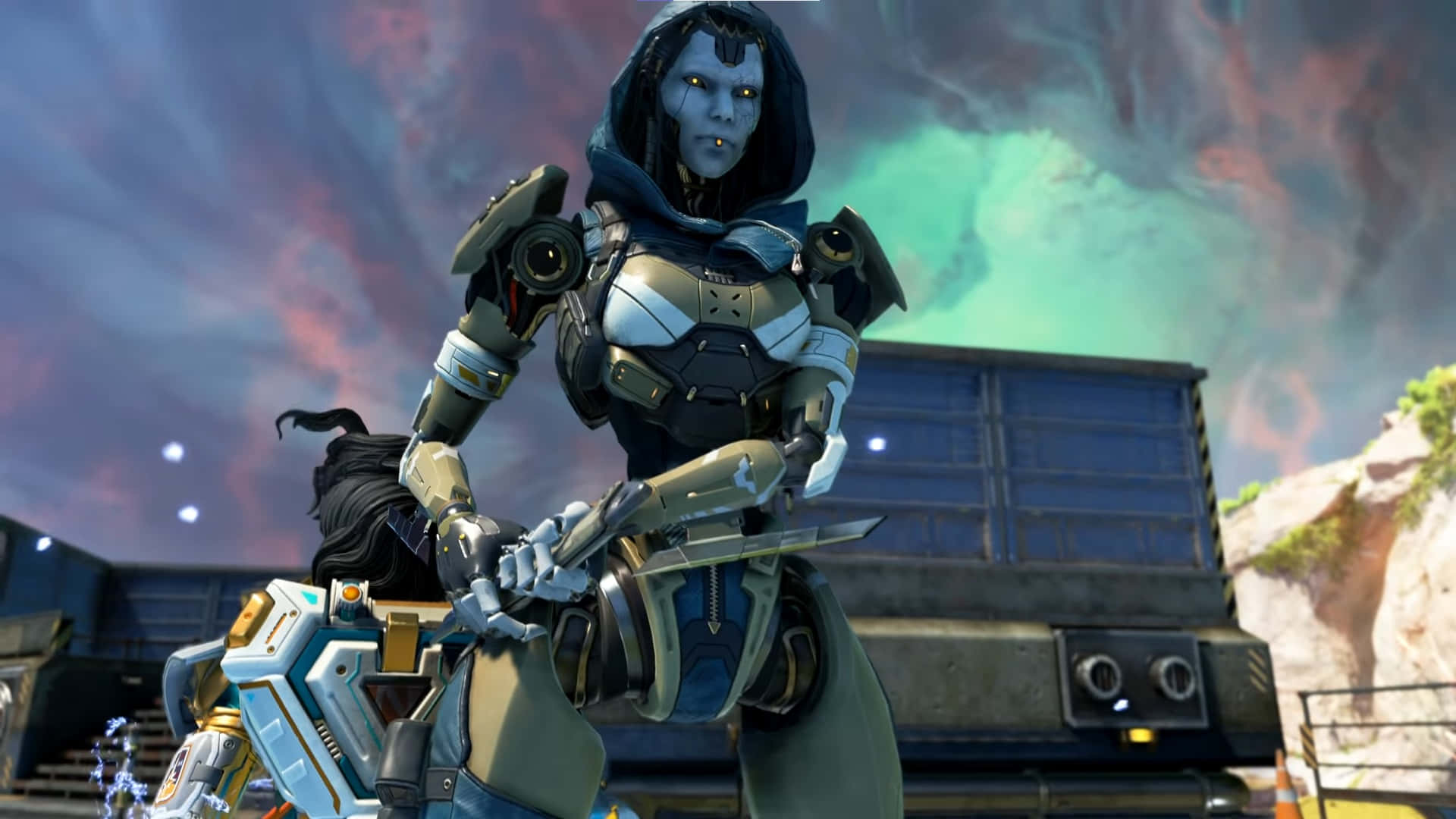 Apex Legends Season 11, blue-skinned alien warrior, futuristic armor, Full HD Desktop Wallpaper