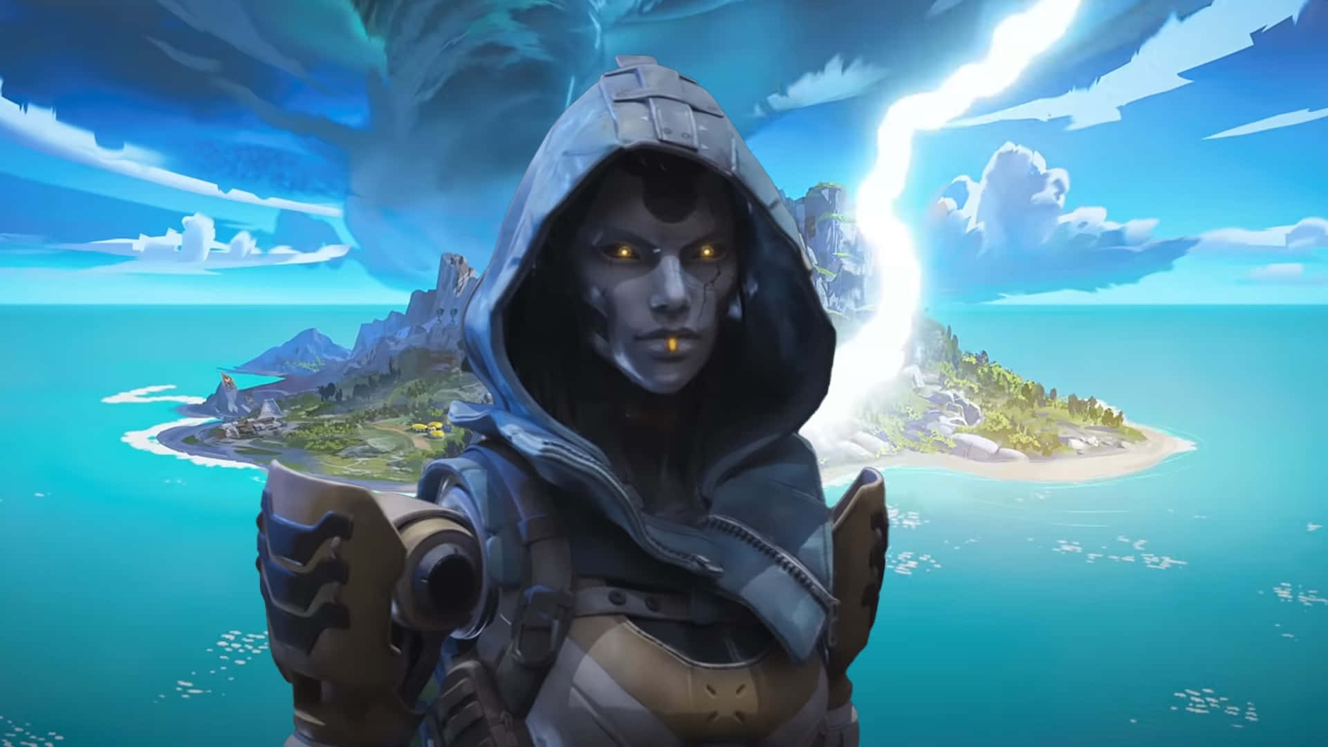 Apex Legends Season 11, hooded armored figure, glowing eyes, Full HD Desktop Wallpaper