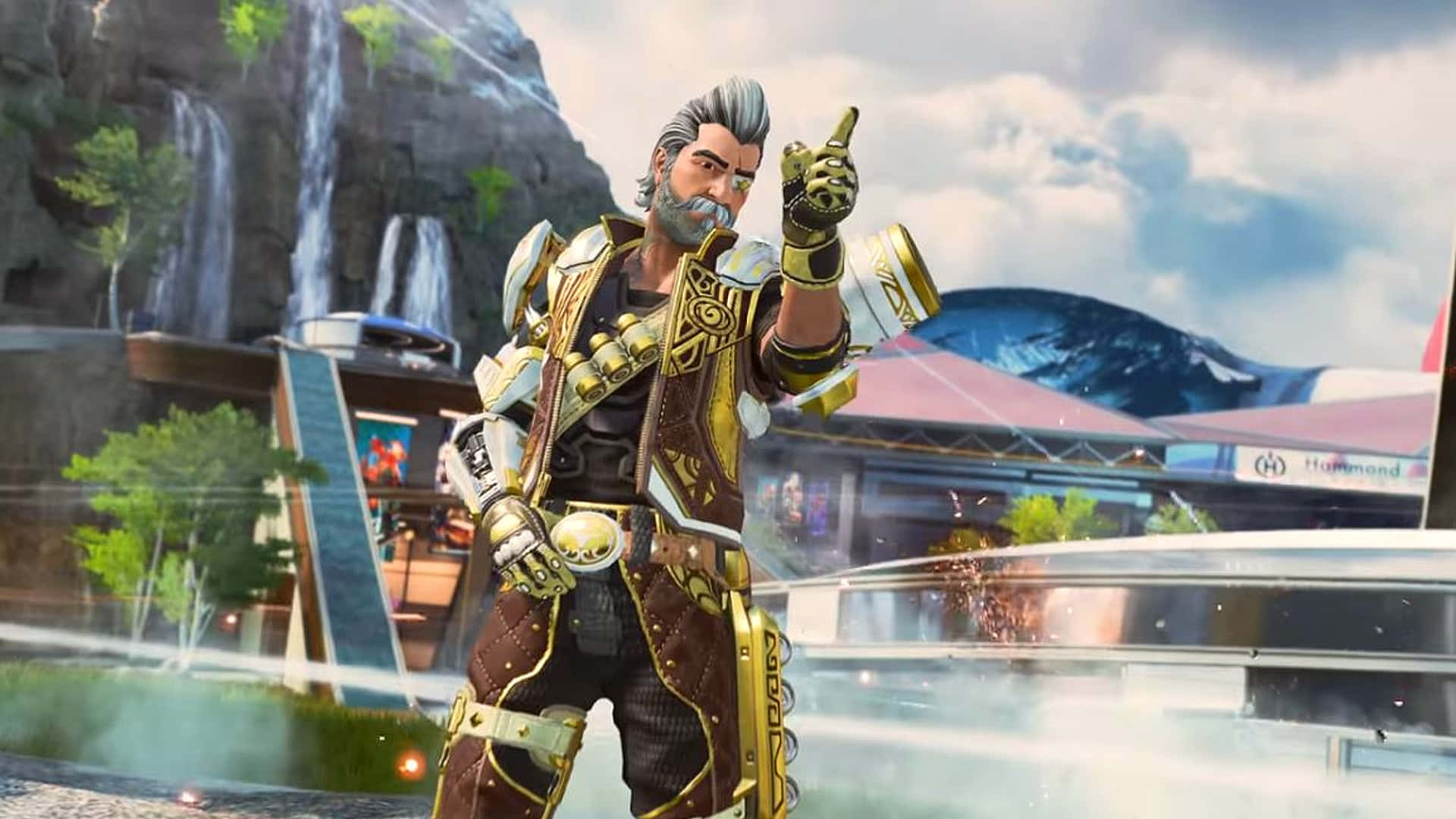 Apex Legends Season 12, bearded warrior, gold and brown armor, Full HD Desktop Wallpaper
